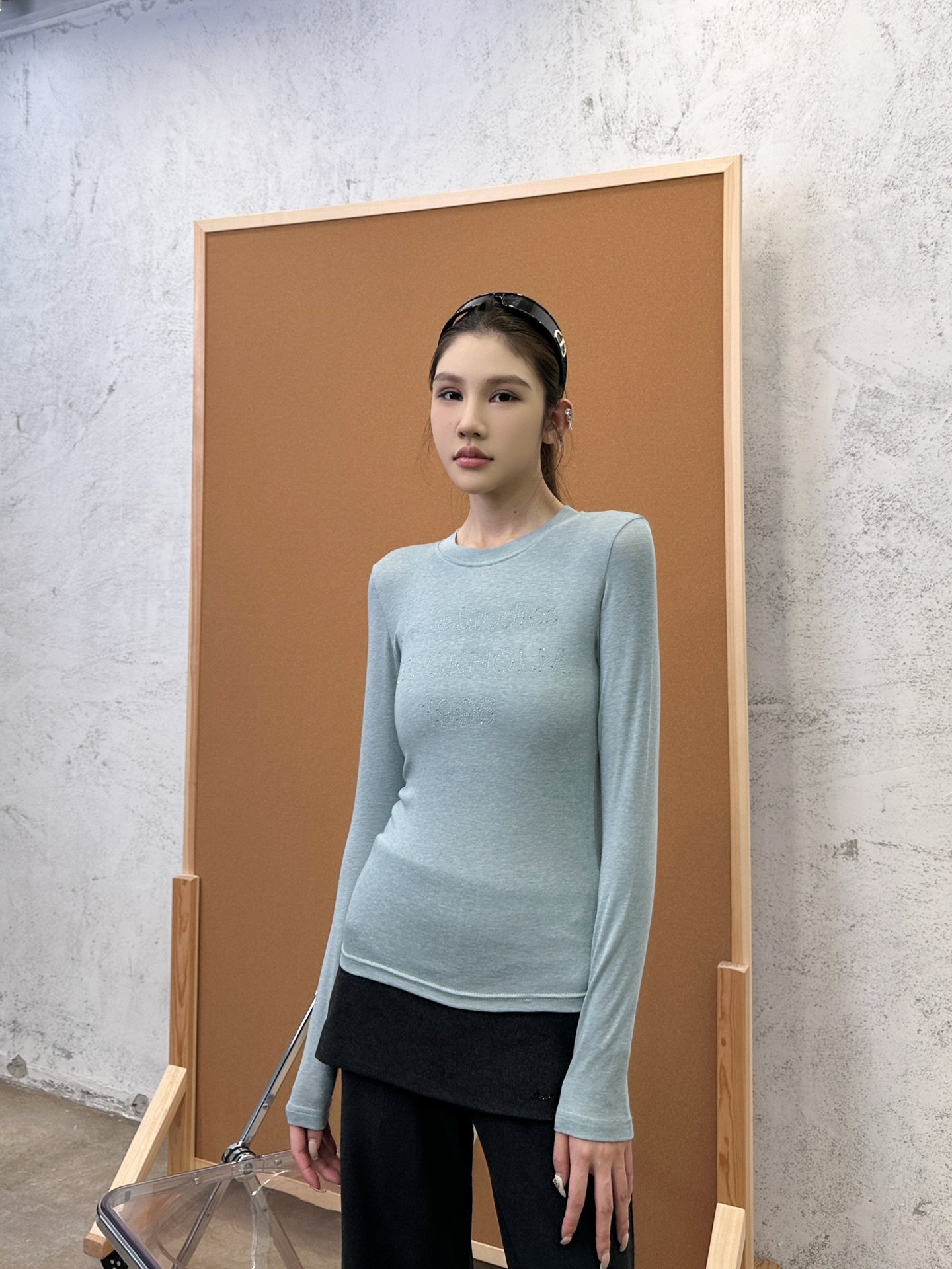 Acne ｜ 新款长袖打底，成衣洗水烫钻工艺，莱赛尔混纺面料，休闲时尚，尺码sml