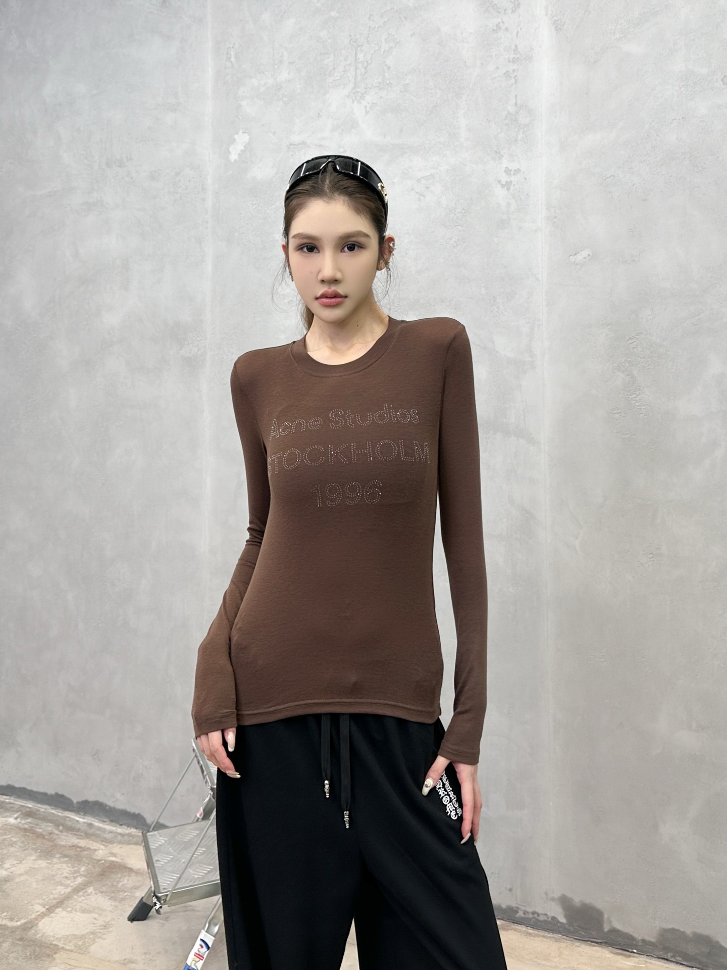 Acne ｜ 新款长袖打底，成衣洗水烫钻工艺，莱赛尔混纺面料，休闲时尚，尺码sml