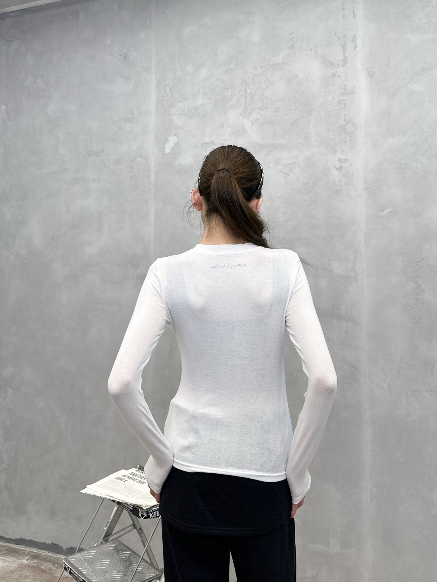 Acne ｜ 新款长袖打底，成衣洗水烫钻工艺，莱赛尔混纺面料，休闲时尚，尺码sml