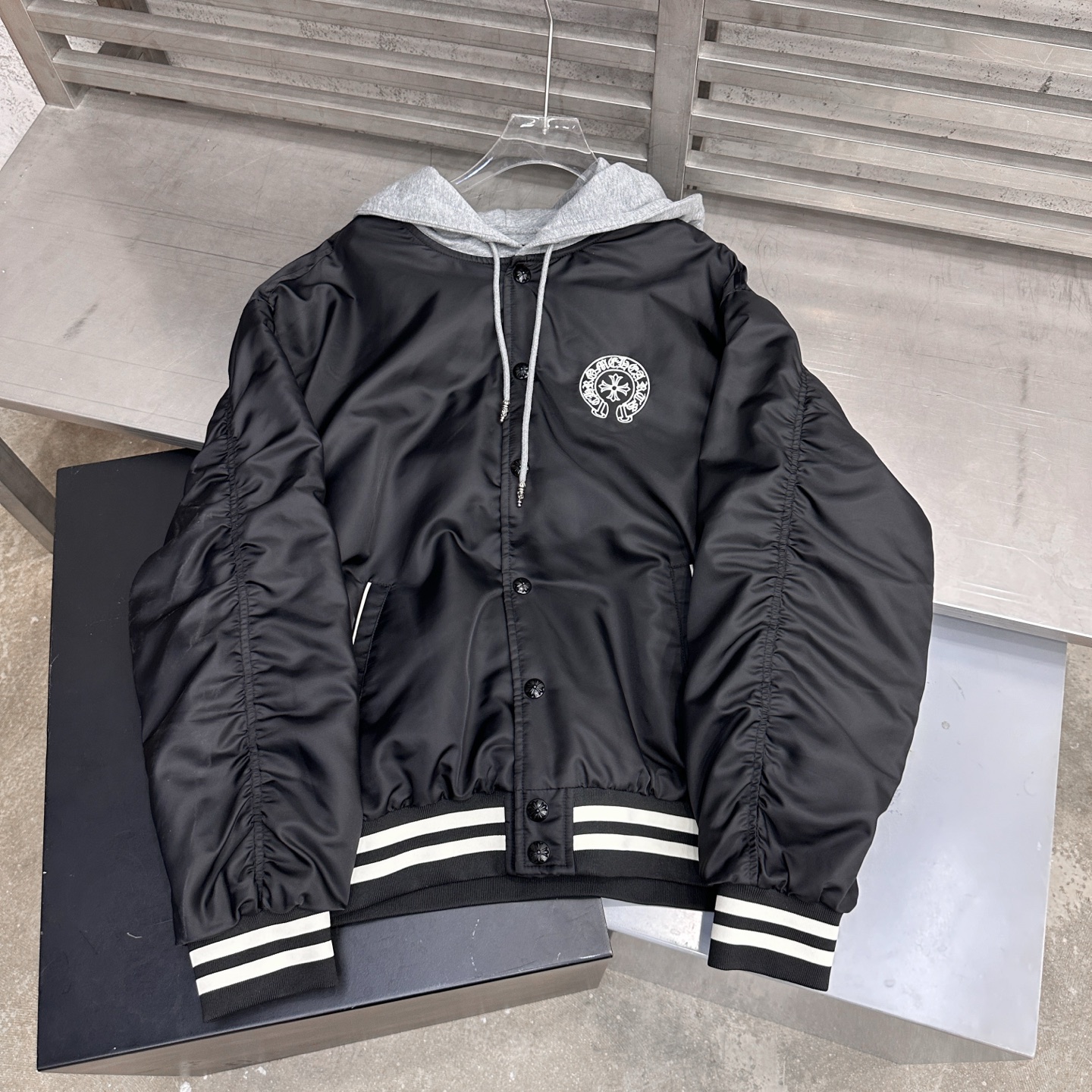 Chrome Hearts new baseball jacket with classic embroidery, unisex sizes S/M/L.-Big cat