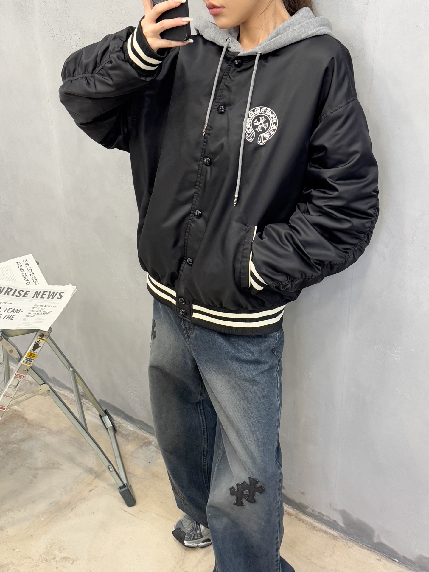 克罗心 ｜ 新款棉服外套，经典刺绣标，棒球服假两件棉服款式，男女同款，尺码sml