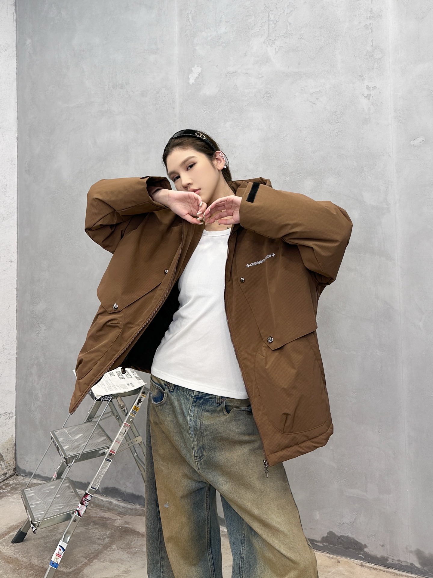 克罗心 ｜ 新款羽绒服，经典刺绣标，结构款90鹅绒填充，休闲时尚，男女同款，尺码sml