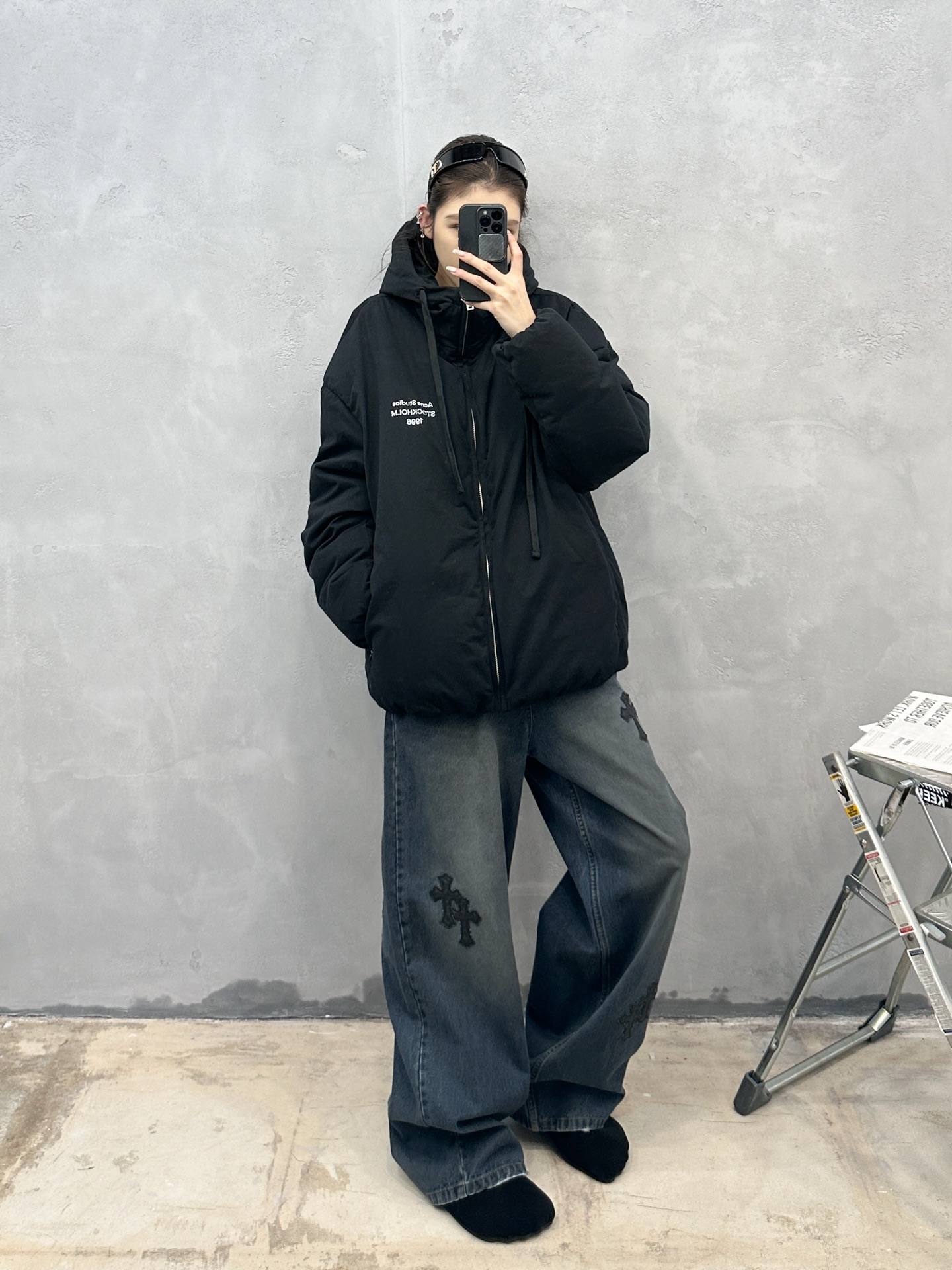 Acne ｜ 新款休闲羽绒服，成衣洗水印花工艺加90鹅绒填充，男女同款，尺码sml