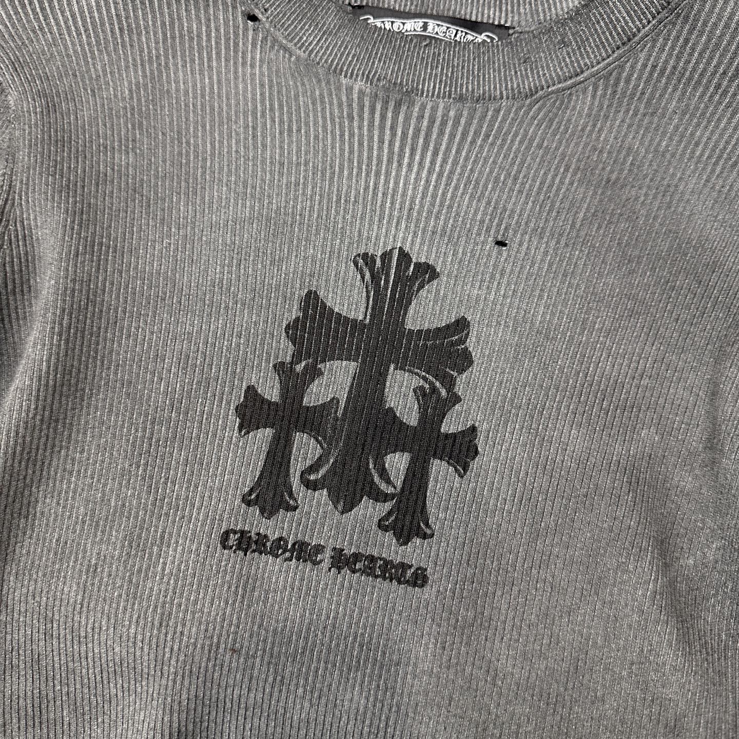 克罗心 ｜ 新款毛织上衣，成衣洗水炒色吊磨工艺加成衣印花，休闲时尚，尺码sml