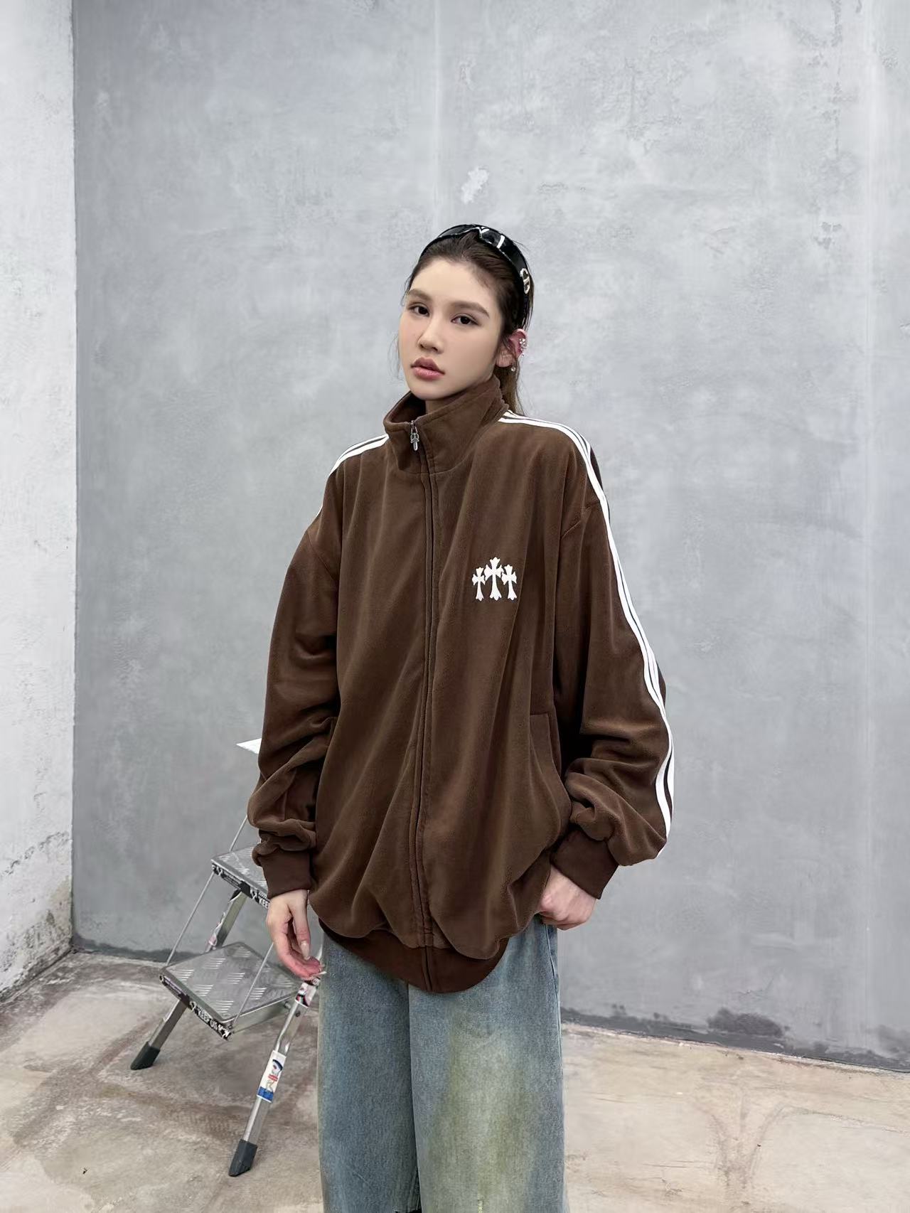 克罗心 ｜ 新款休闲开衫上衣，经典刺绣标加手工车侧杠工艺，高密保暖摇粒绒面料，男女同款，尺码sml