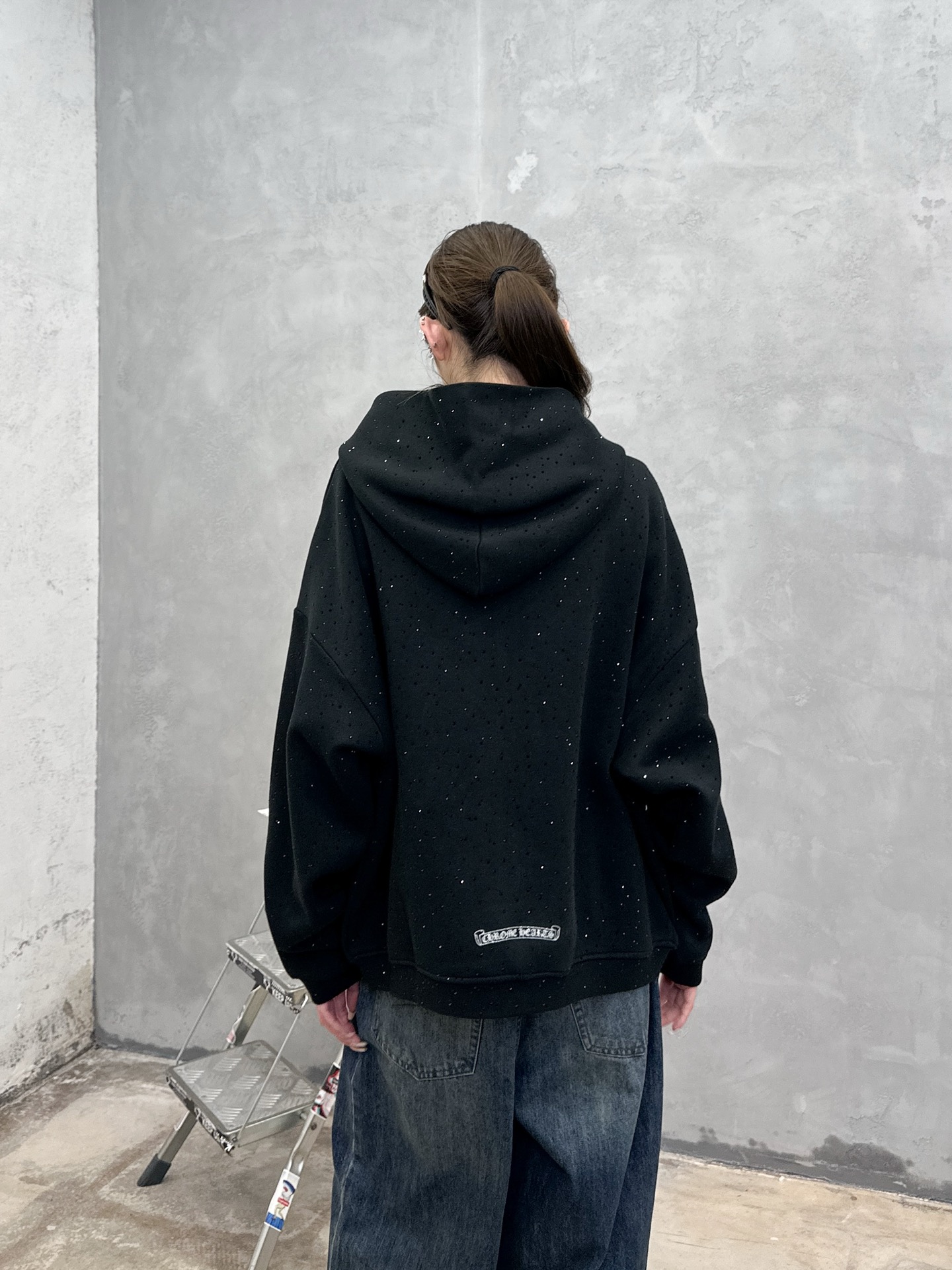 克罗心 ｜ 新款卫衣开衫，经典硅胶闪粉印花标，成衣全身烫钻工艺，休闲时尚，尺码sml