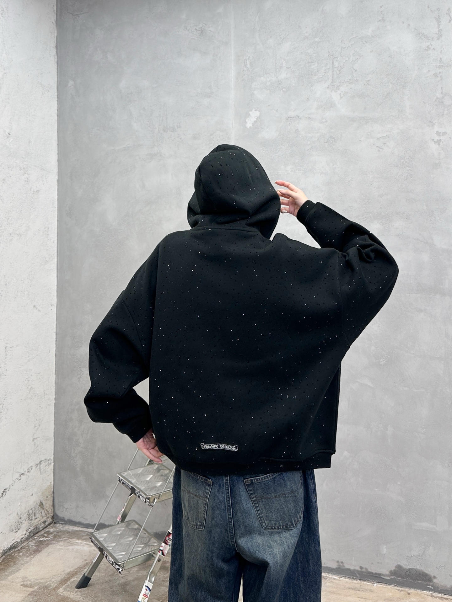 克罗心 ｜ 新款卫衣开衫，经典硅胶闪粉印花标，成衣全身烫钻工艺，休闲时尚，尺码sml