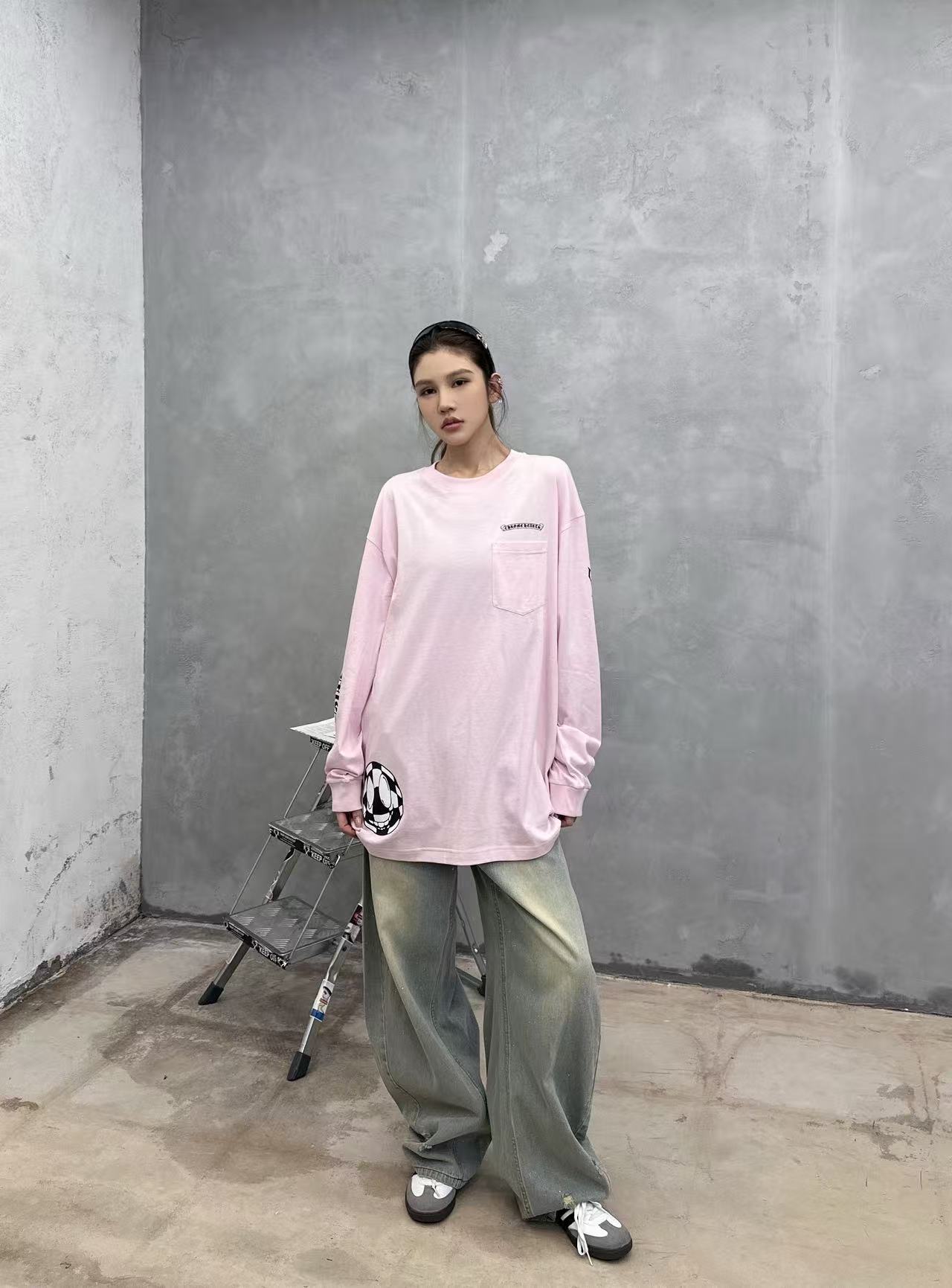 克罗心 ｜ 新款长袖t，成衣洗水工艺加全身6处印花，男女同款，尺码sml