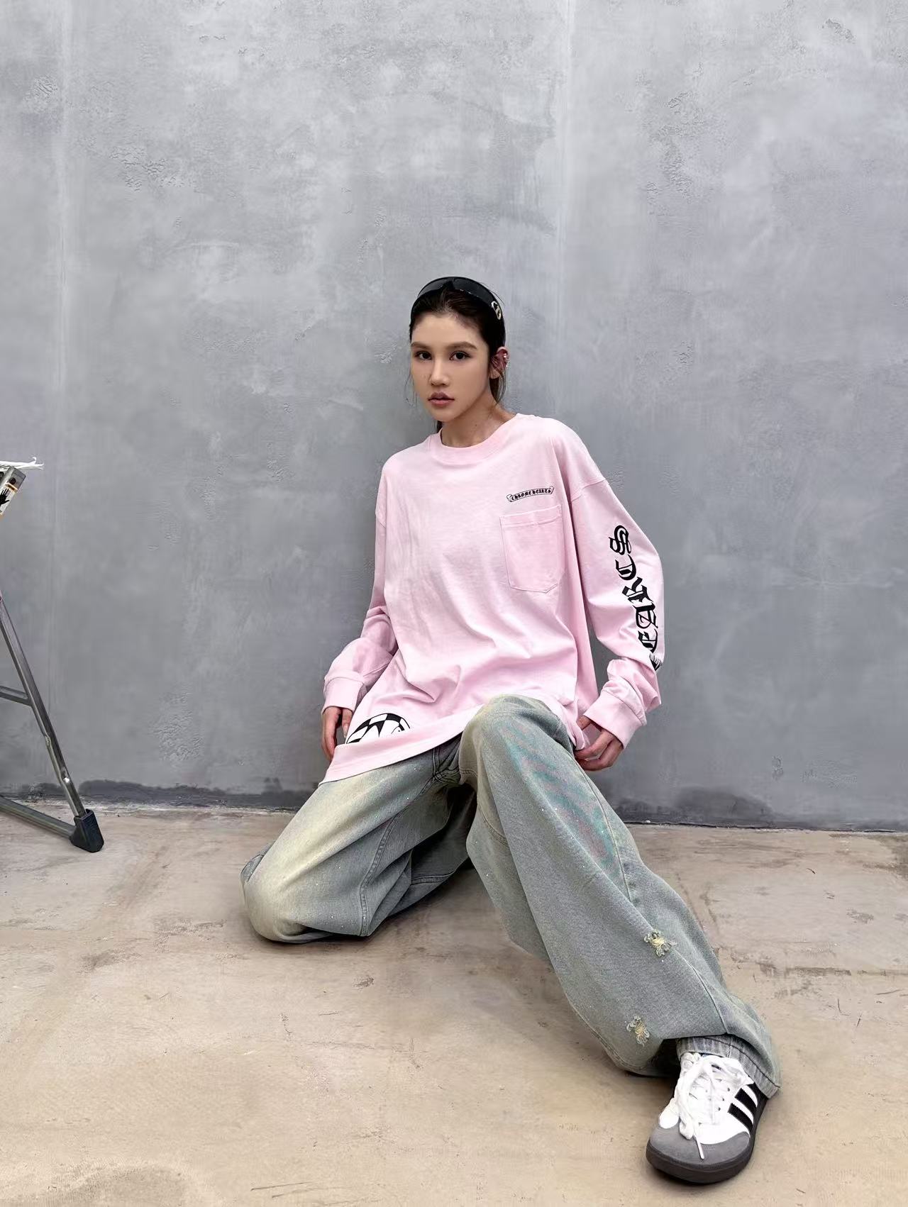 克罗心 ｜ 新款长袖t，成衣洗水工艺加全身6处印花，男女同款，尺码sml