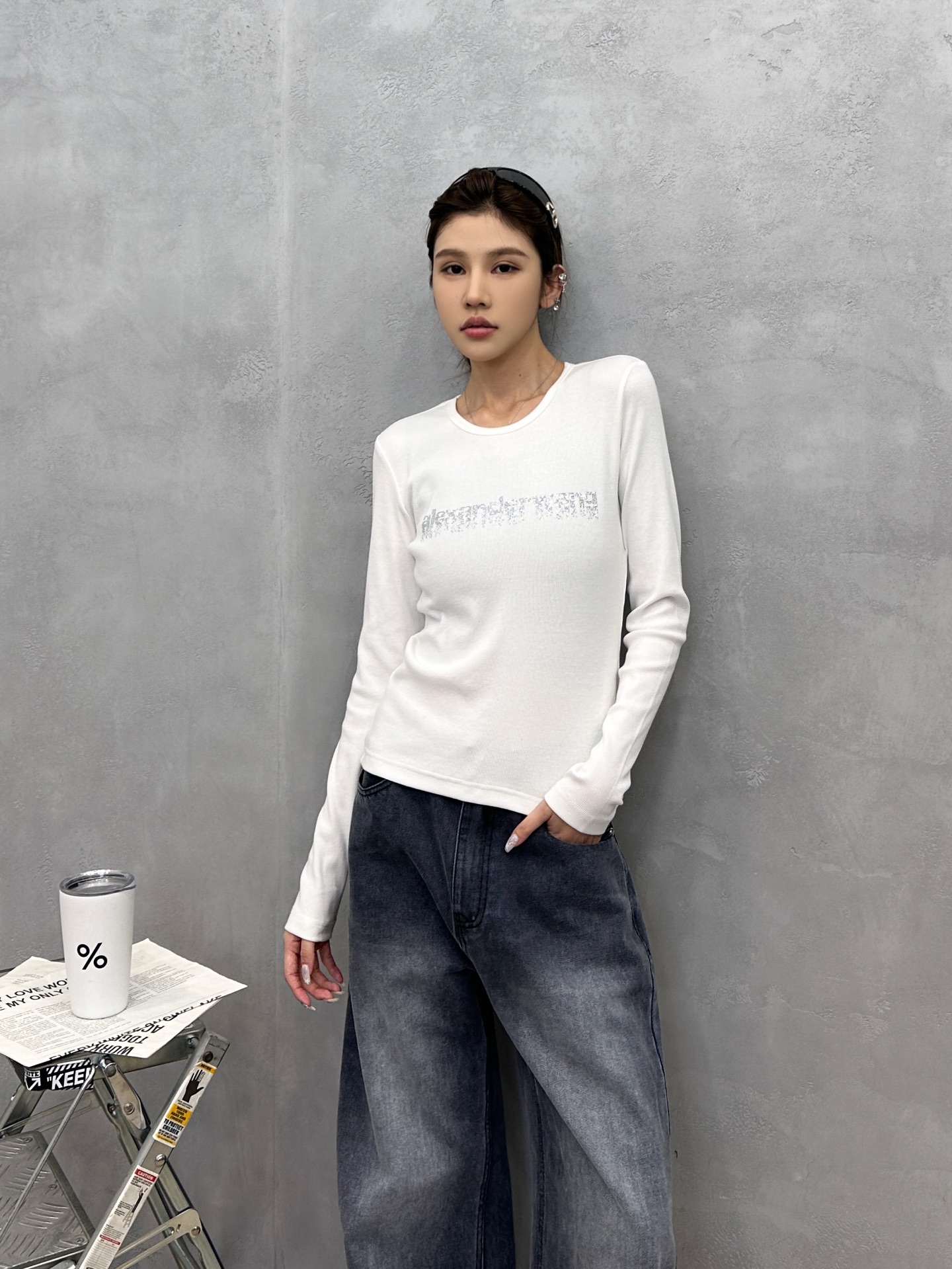 大王 ｜ 新款长袖打底，成衣洗水烫钻工艺，休闲时尚，尺码sml