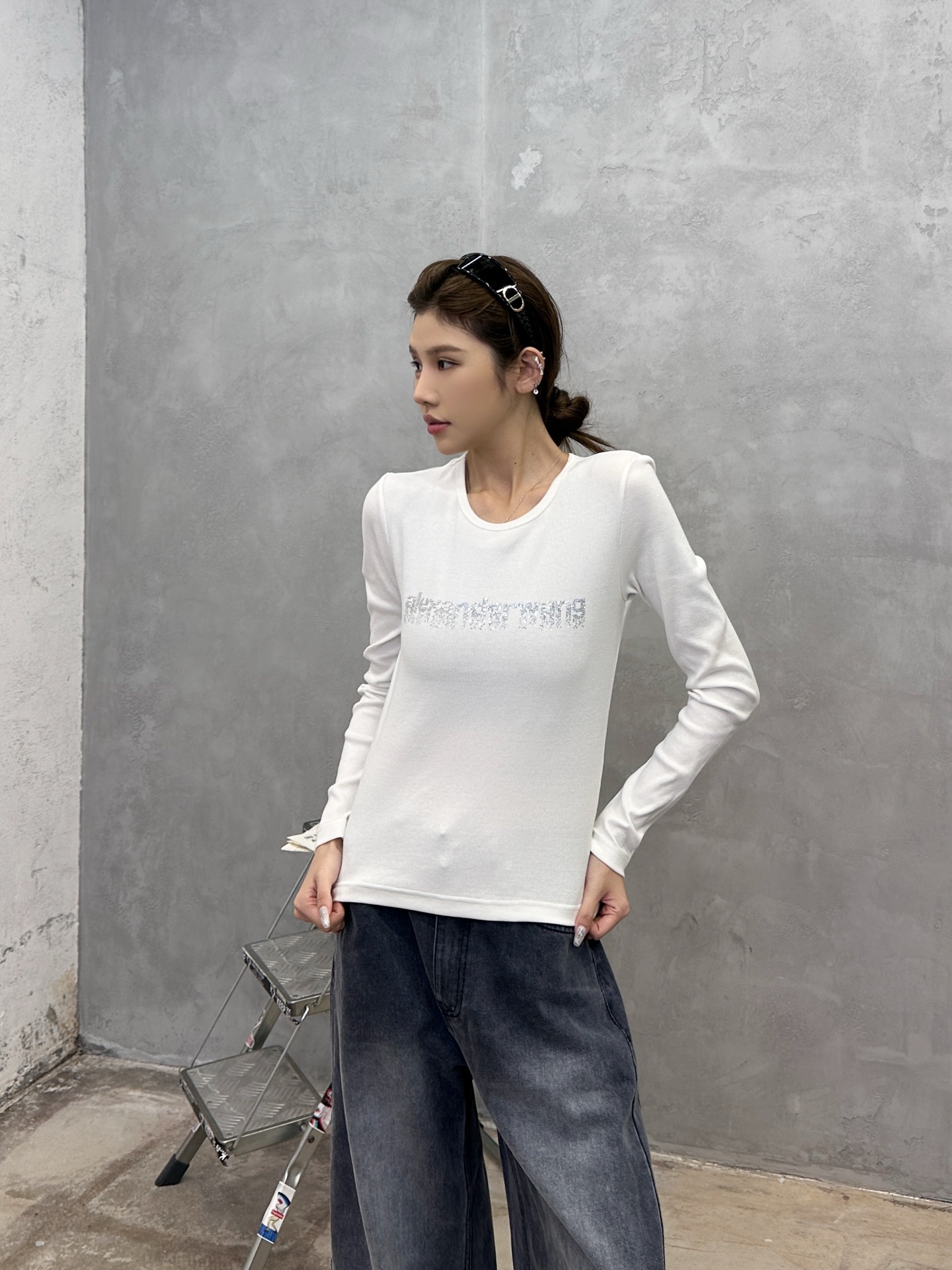 大王 ｜ 新款长袖打底，成衣洗水烫钻工艺，休闲时尚，尺码sml