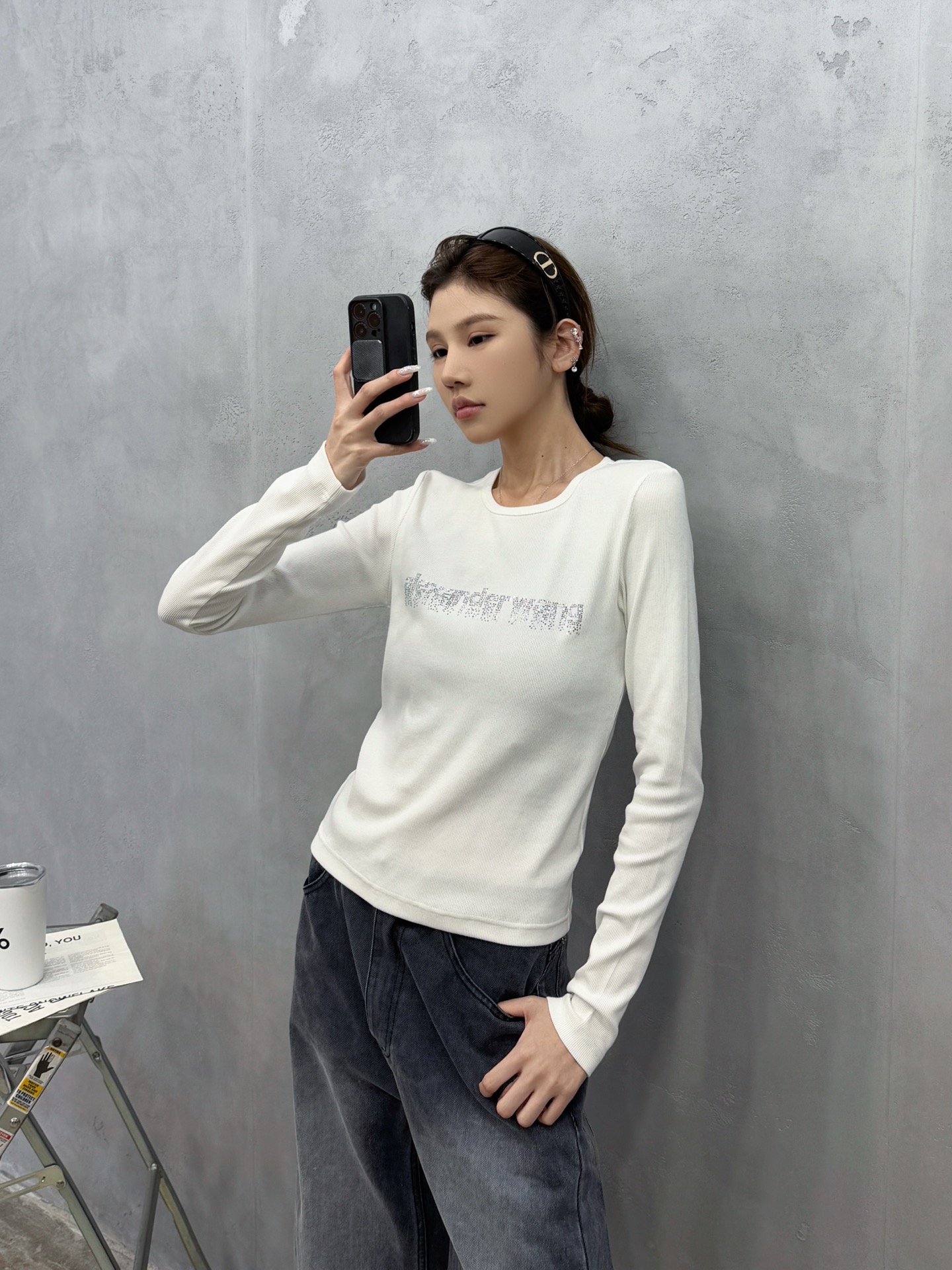 大王 ｜ 新款长袖打底，成衣洗水烫钻工艺，休闲时尚，尺码sml