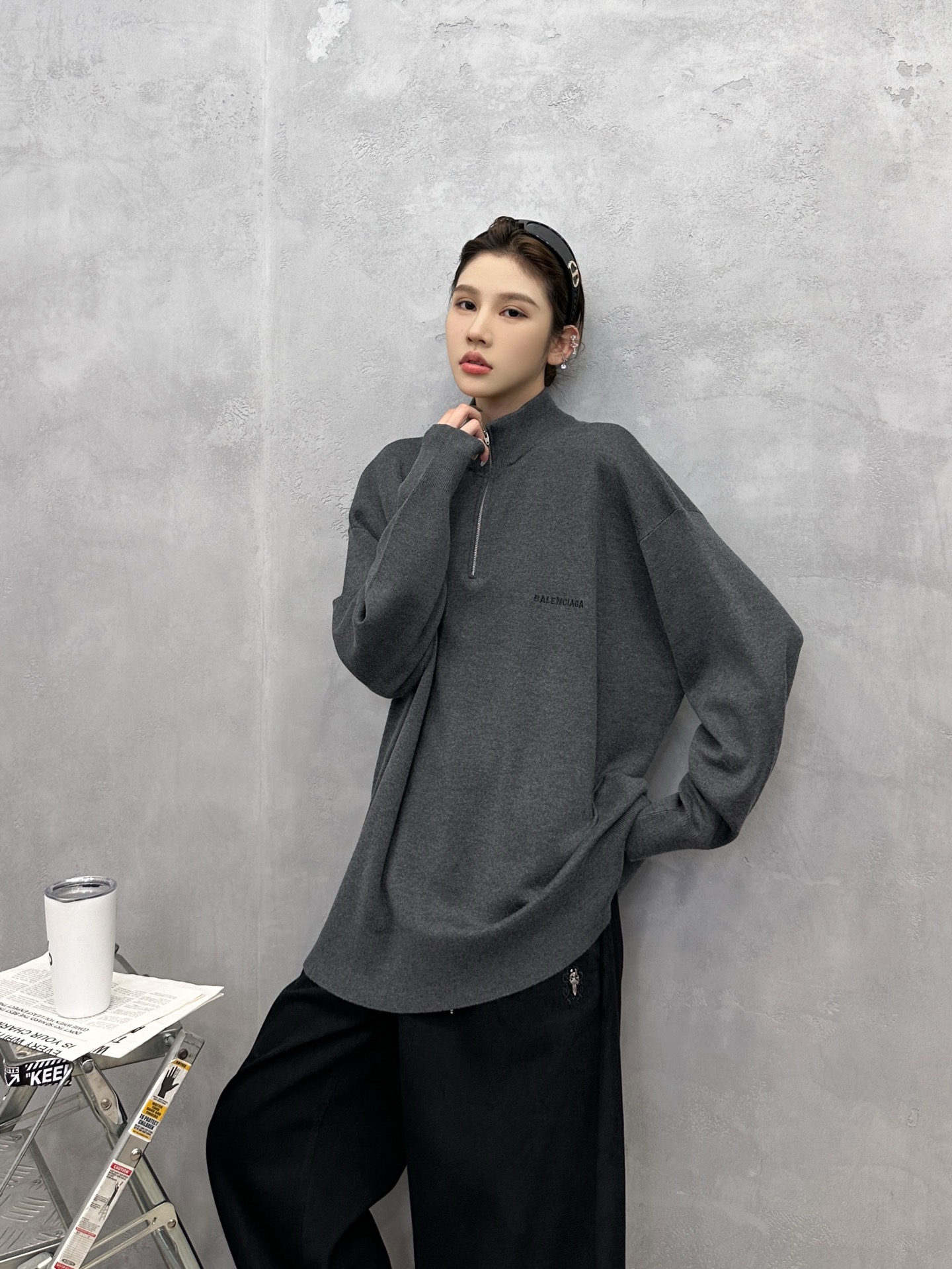 巴黎 ｜ 新款羊毛上衣，经典刺绣标，羊毛混纺纱线毛织，休闲时尚，男女同款，尺码sml