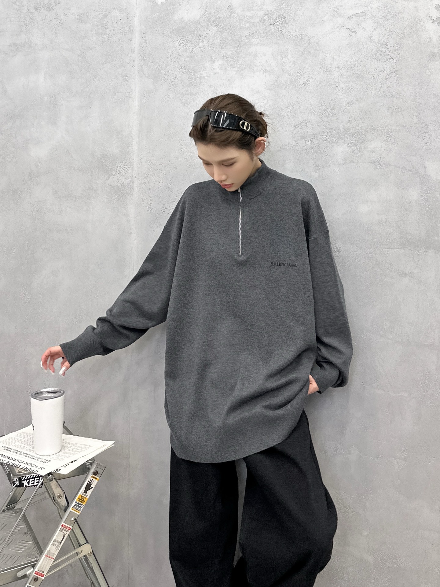 巴黎 ｜ 新款羊毛上衣，经典刺绣标，羊毛混纺纱线毛织，休闲时尚，男女同款，尺码sml