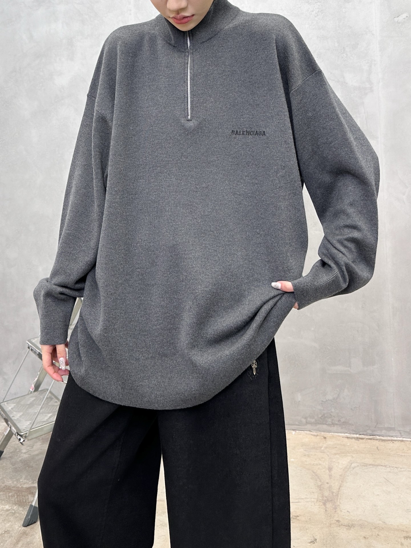 巴黎 ｜ 新款羊毛上衣，经典刺绣标，羊毛混纺纱线毛织，休闲时尚，男女同款，尺码sml