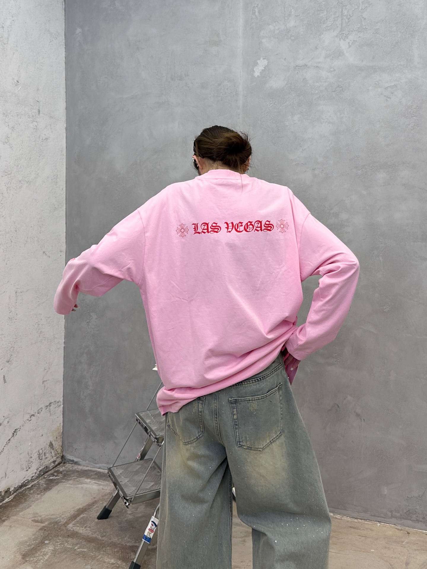 克罗心 ｜ 新款长袖t，成衣洗水吊磨工艺加5处印花，男女同款，尺码sml