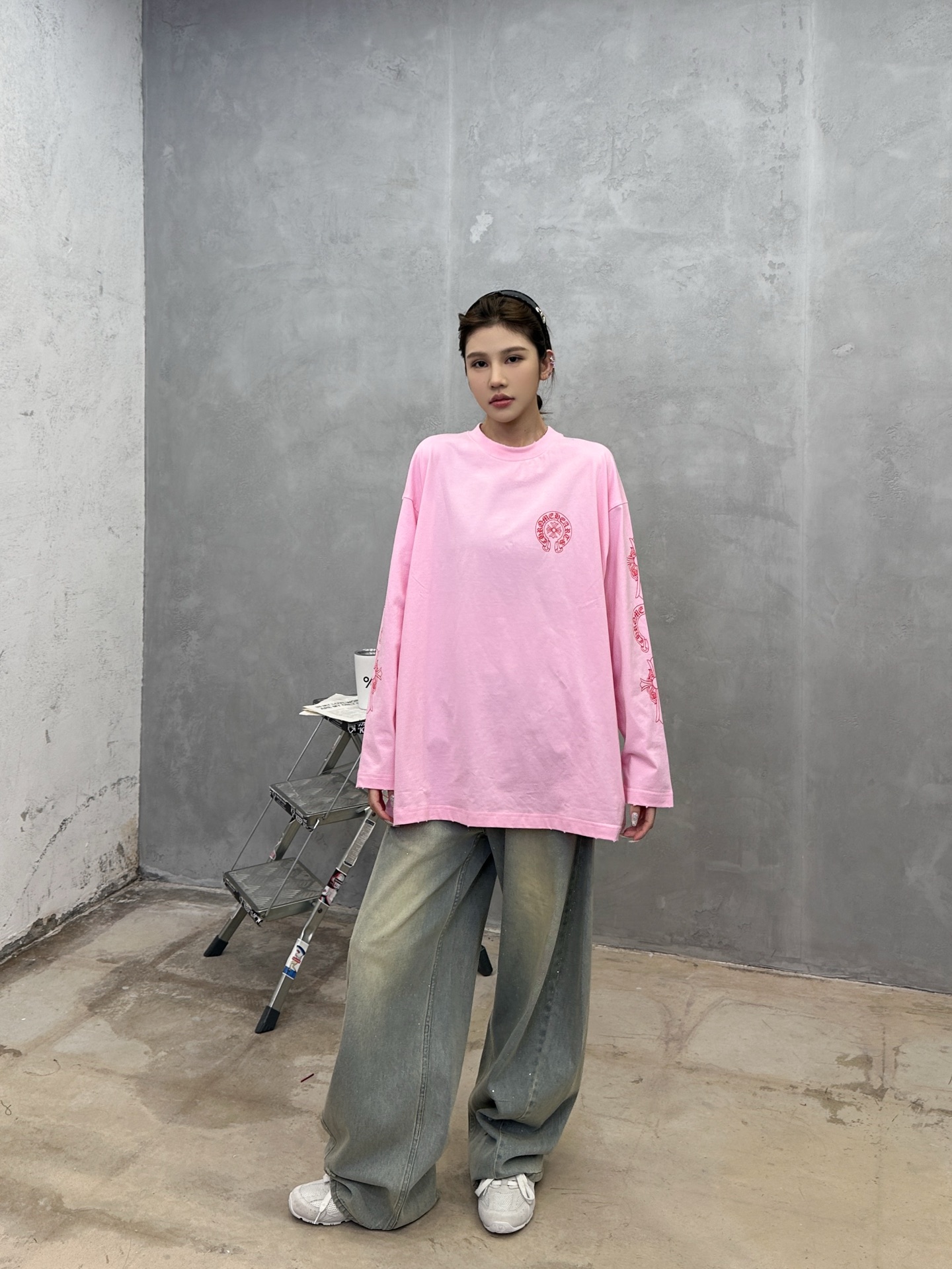 克罗心 ｜ 新款长袖t，成衣洗水吊磨工艺加5处印花，男女同款，尺码sml