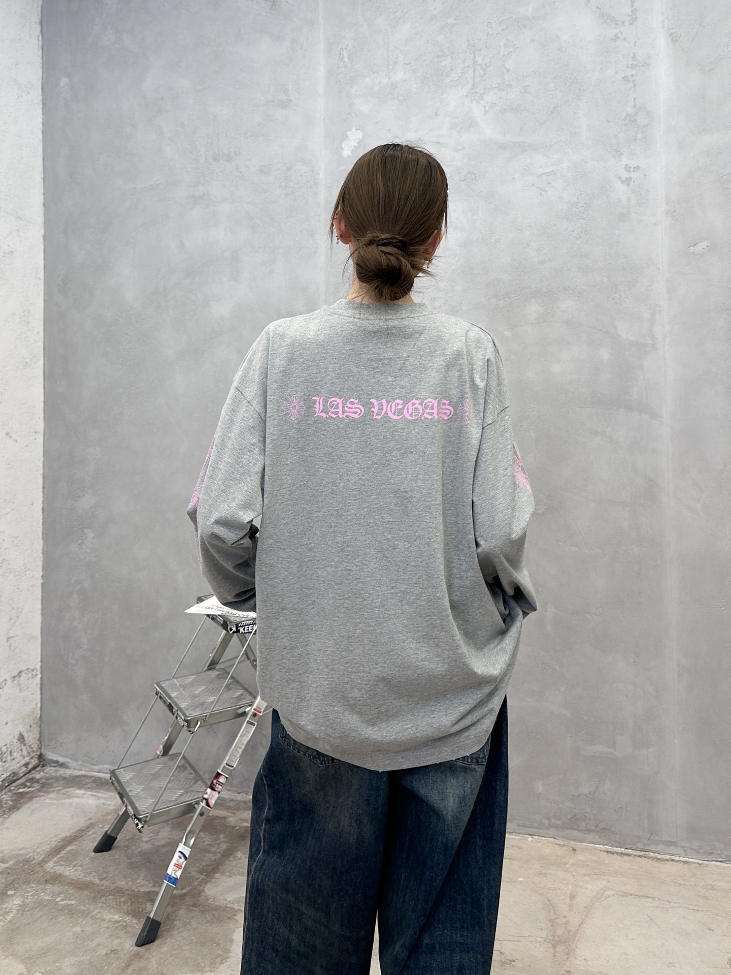 克罗心 ｜ 新款长袖t，成衣洗水吊磨工艺加5处印花，男女同款，尺码sml