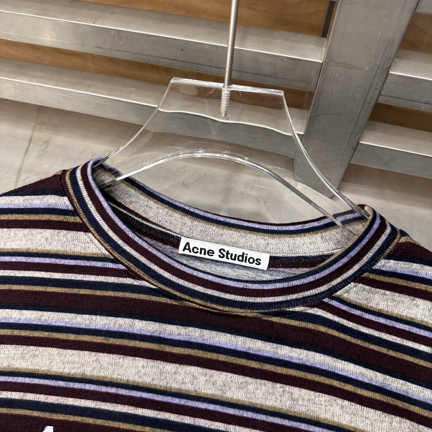 Acne ｜ 新款长袖t，成衣洗水印花工艺，特殊白色条纹织布面料，男女同款，尺码sml