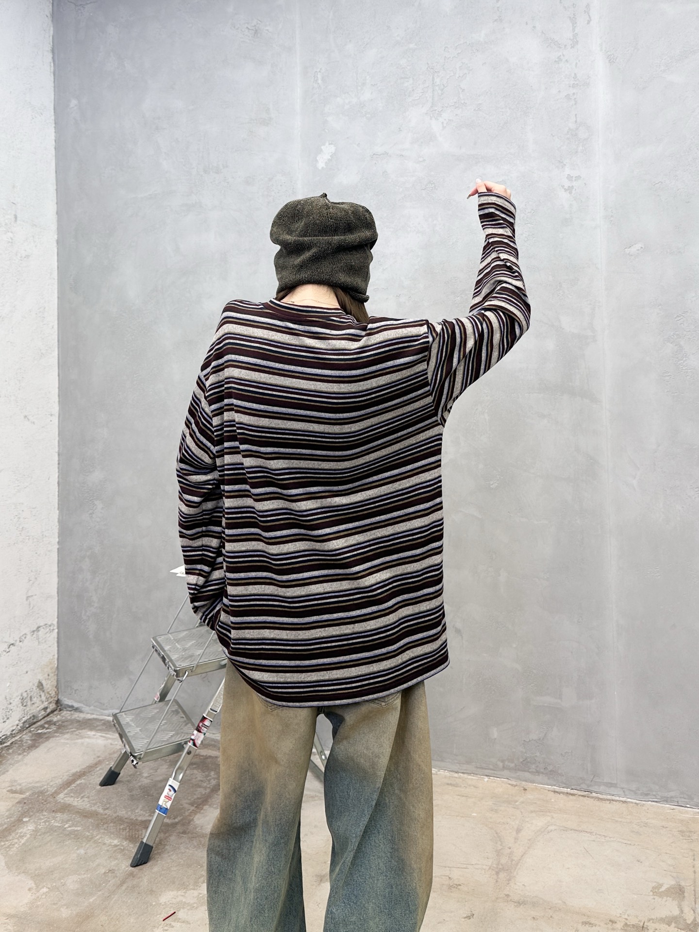 Acne ｜ 新款长袖t，成衣洗水印花工艺，特殊白色条纹织布面料，男女同款，尺码sml