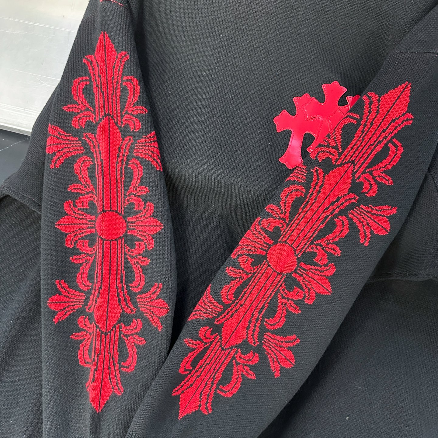 克罗心 ｜ 新款羊毛上衣，手工刺绣十字标，羊毛混纺提花图案，休闲时尚，男女同款，尺码sml