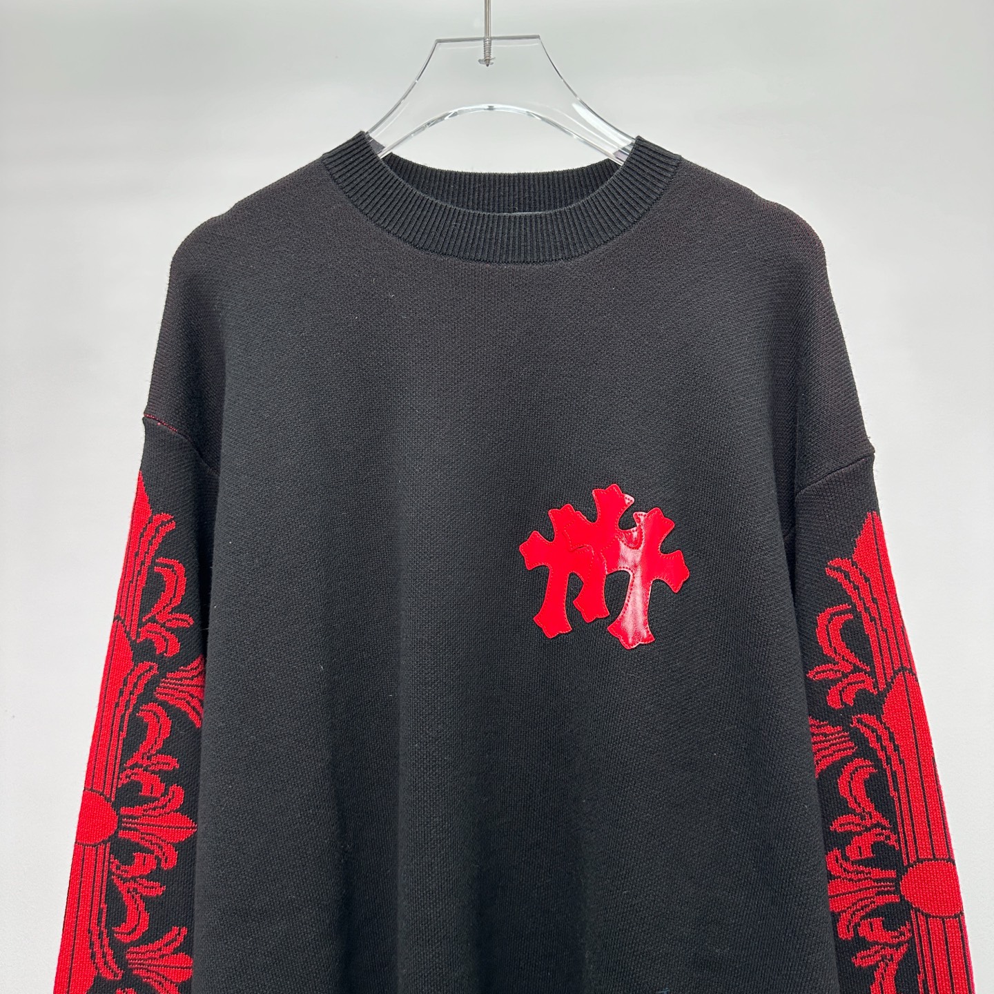 克罗心 ｜ 新款羊毛上衣，手工刺绣十字标，羊毛混纺提花图案，休闲时尚，男女同款，尺码sml