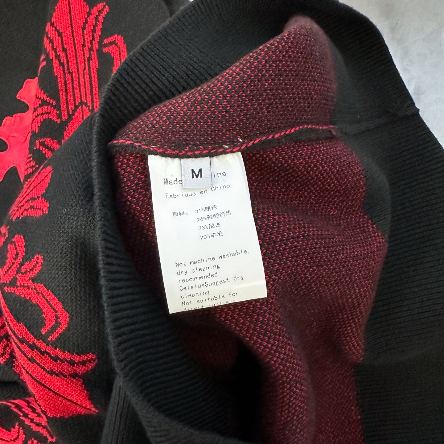 克罗心 ｜ 新款羊毛上衣，手工刺绣十字标，羊毛混纺提花图案，休闲时尚，男女同款，尺码sml