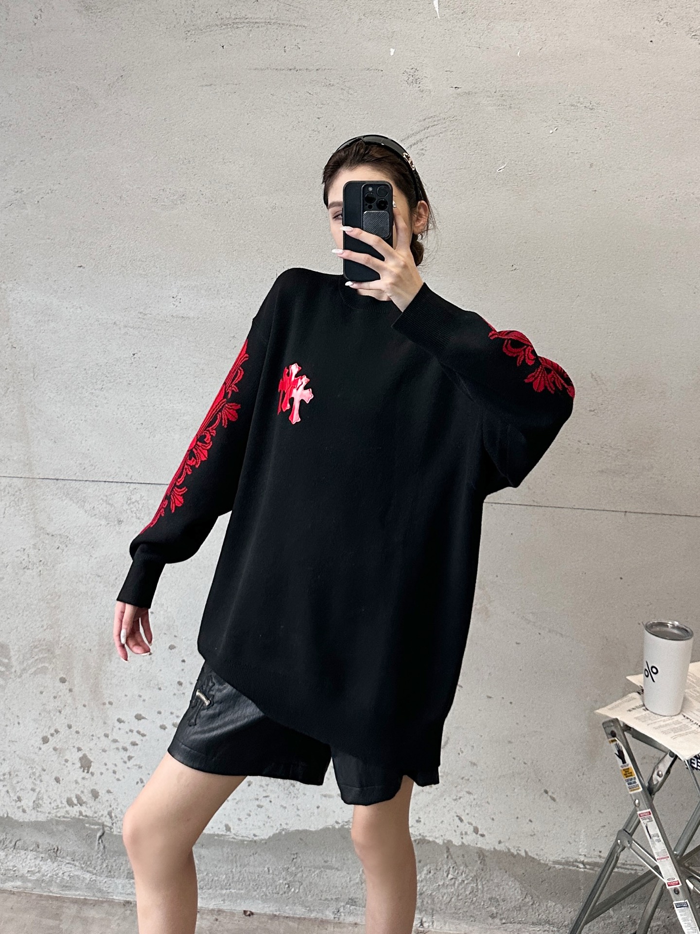 克罗心 ｜ 新款羊毛上衣，手工刺绣十字标，羊毛混纺提花图案，休闲时尚，男女同款，尺码sml