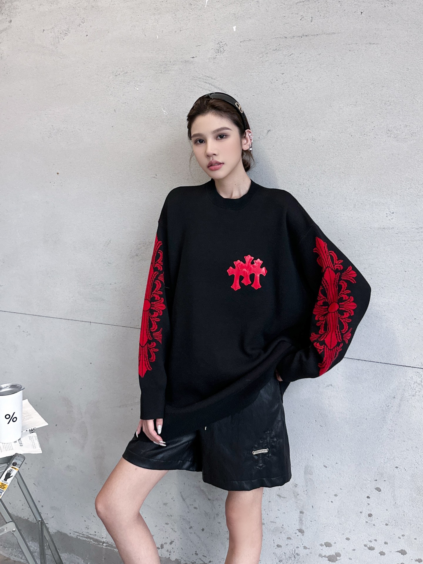 克罗心 ｜ 新款羊毛上衣，手工刺绣十字标，羊毛混纺提花图案，休闲时尚，男女同款，尺码sml