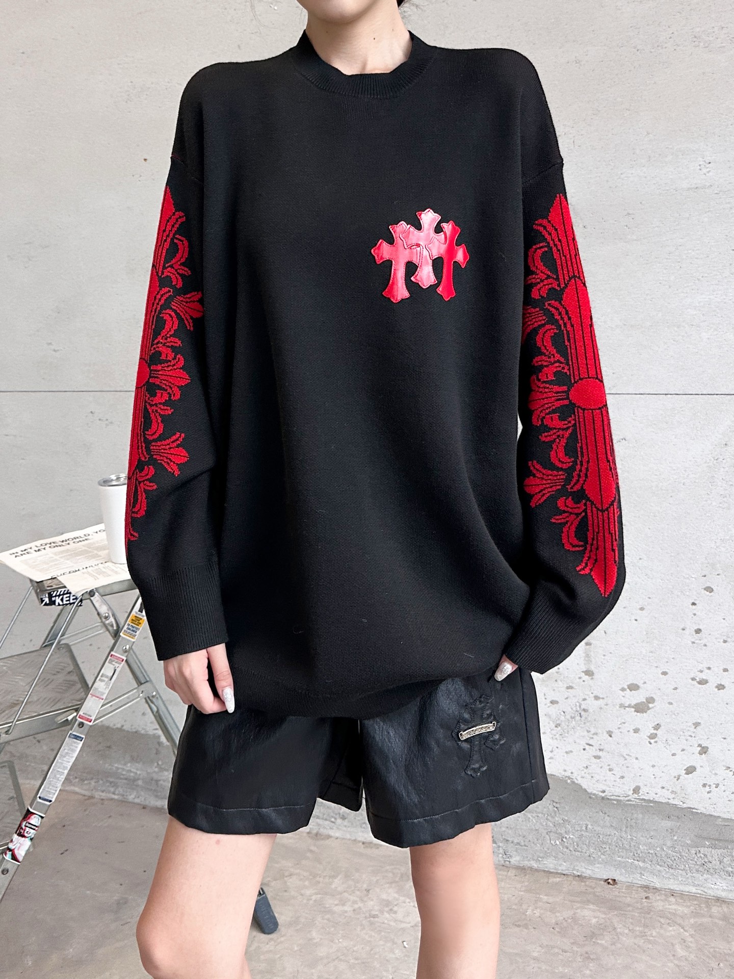 克罗心 ｜ 新款羊毛上衣，手工刺绣十字标，羊毛混纺提花图案，休闲时尚，男女同款，尺码sml