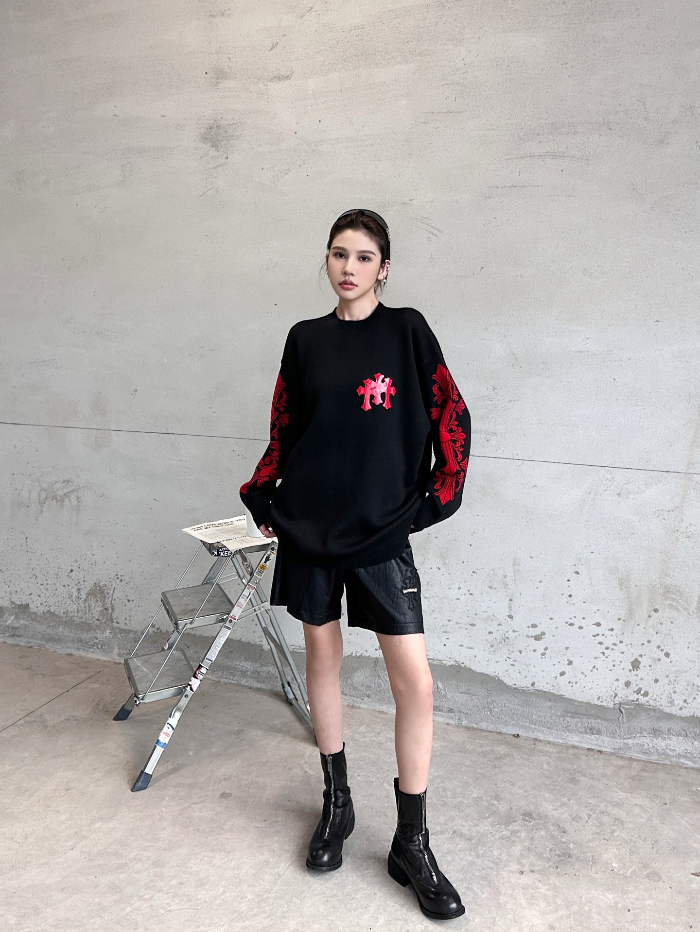 克罗心 ｜ 新款羊毛上衣，手工刺绣十字标，羊毛混纺提花图案，休闲时尚，男女同款，尺码sml