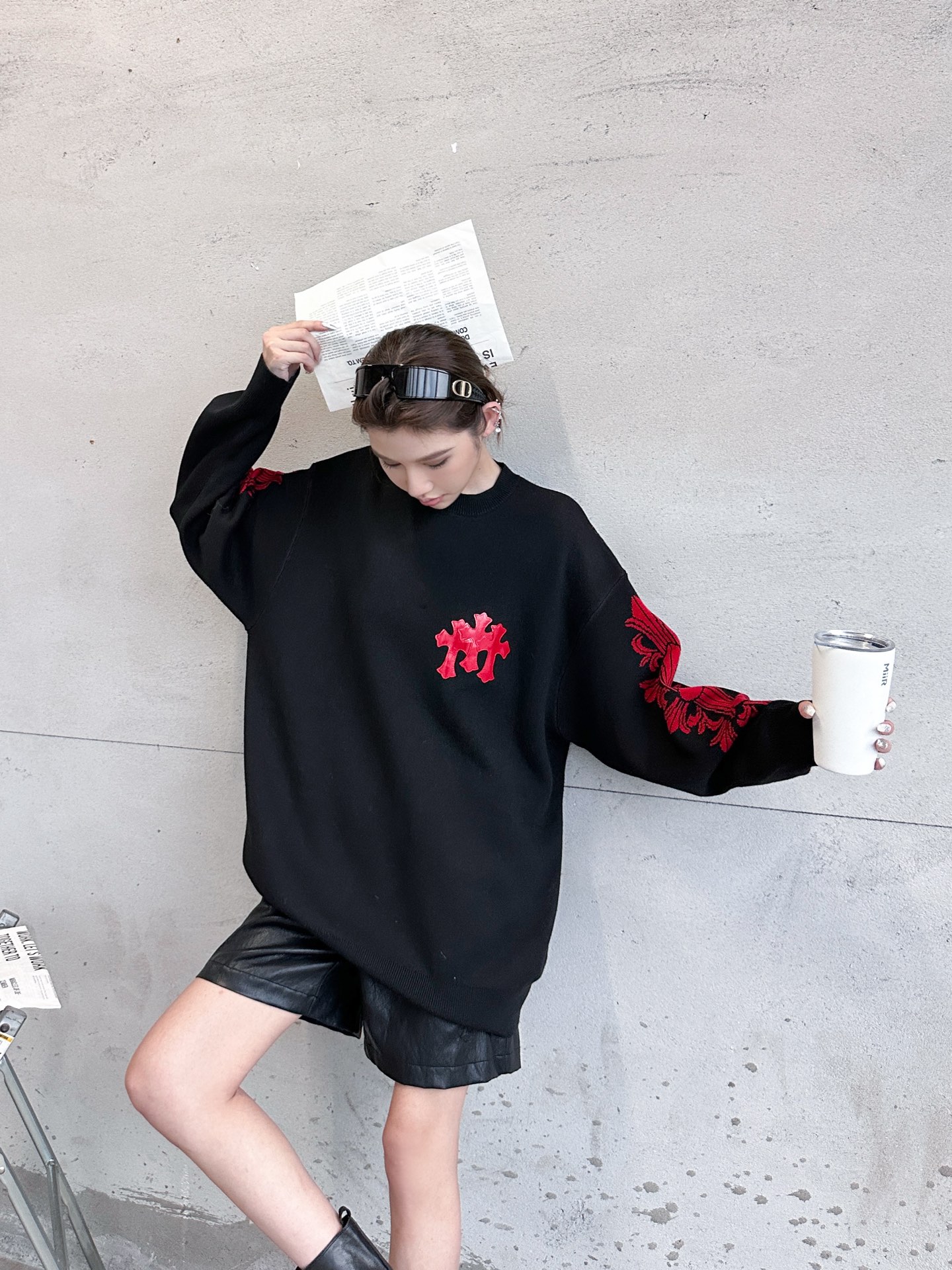 克罗心 ｜ 新款羊毛上衣，手工刺绣十字标，羊毛混纺提花图案，休闲时尚，男女同款，尺码sml