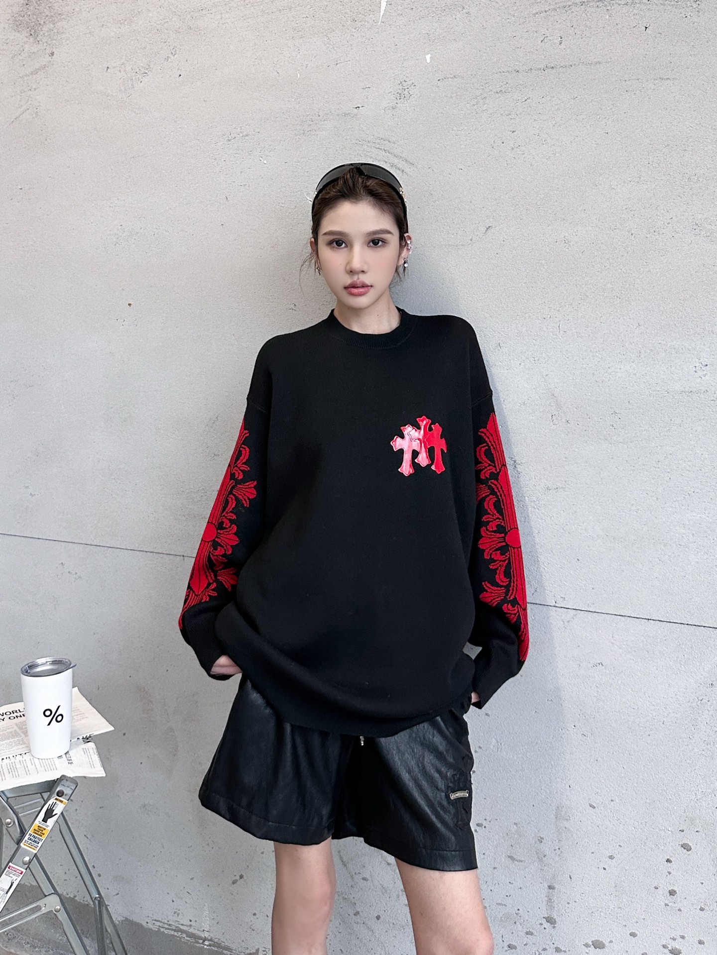 克罗心 ｜ 新款羊毛上衣，手工刺绣十字标，羊毛混纺提花图案，休闲时尚，男女同款，尺码sml