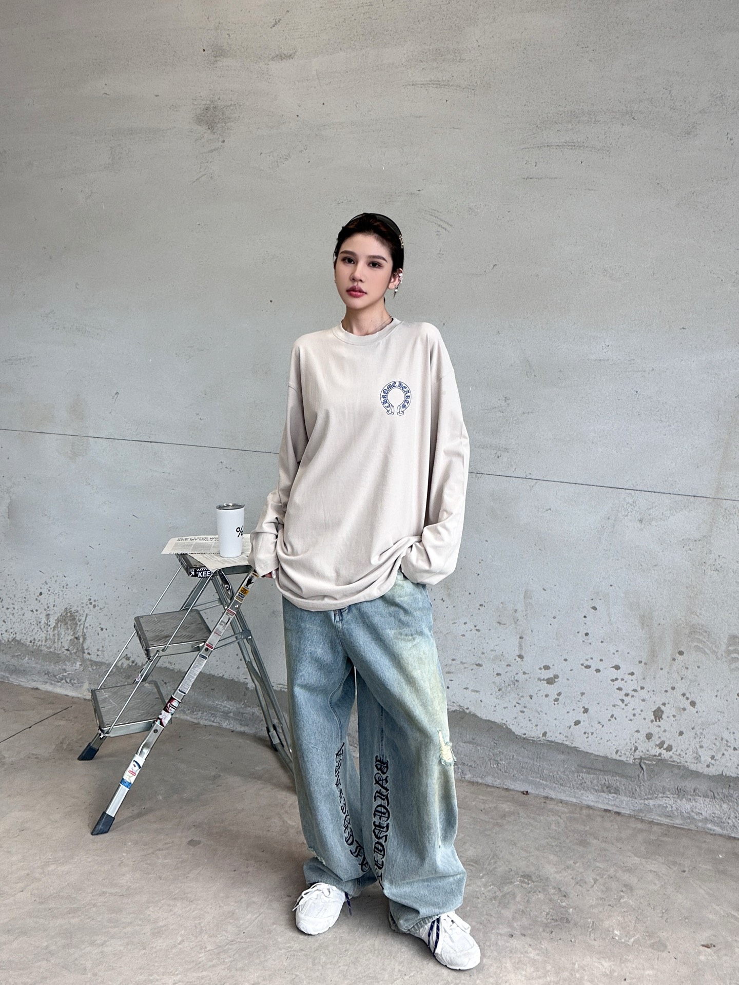 克罗心 ｜ 新款长袖t，成衣洗水吊磨工艺加多处印花，男女同款，尺码sml