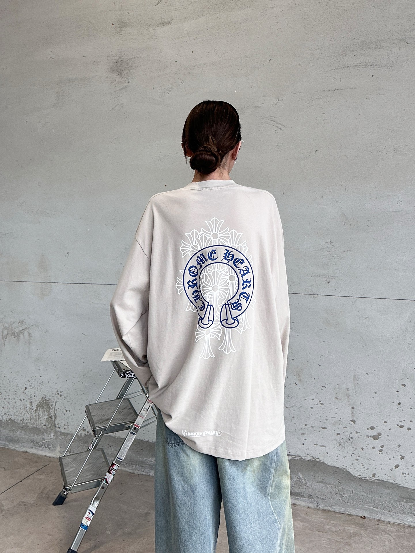 克罗心 ｜ 新款长袖t，成衣洗水吊磨工艺加多处印花，男女同款，尺码sml