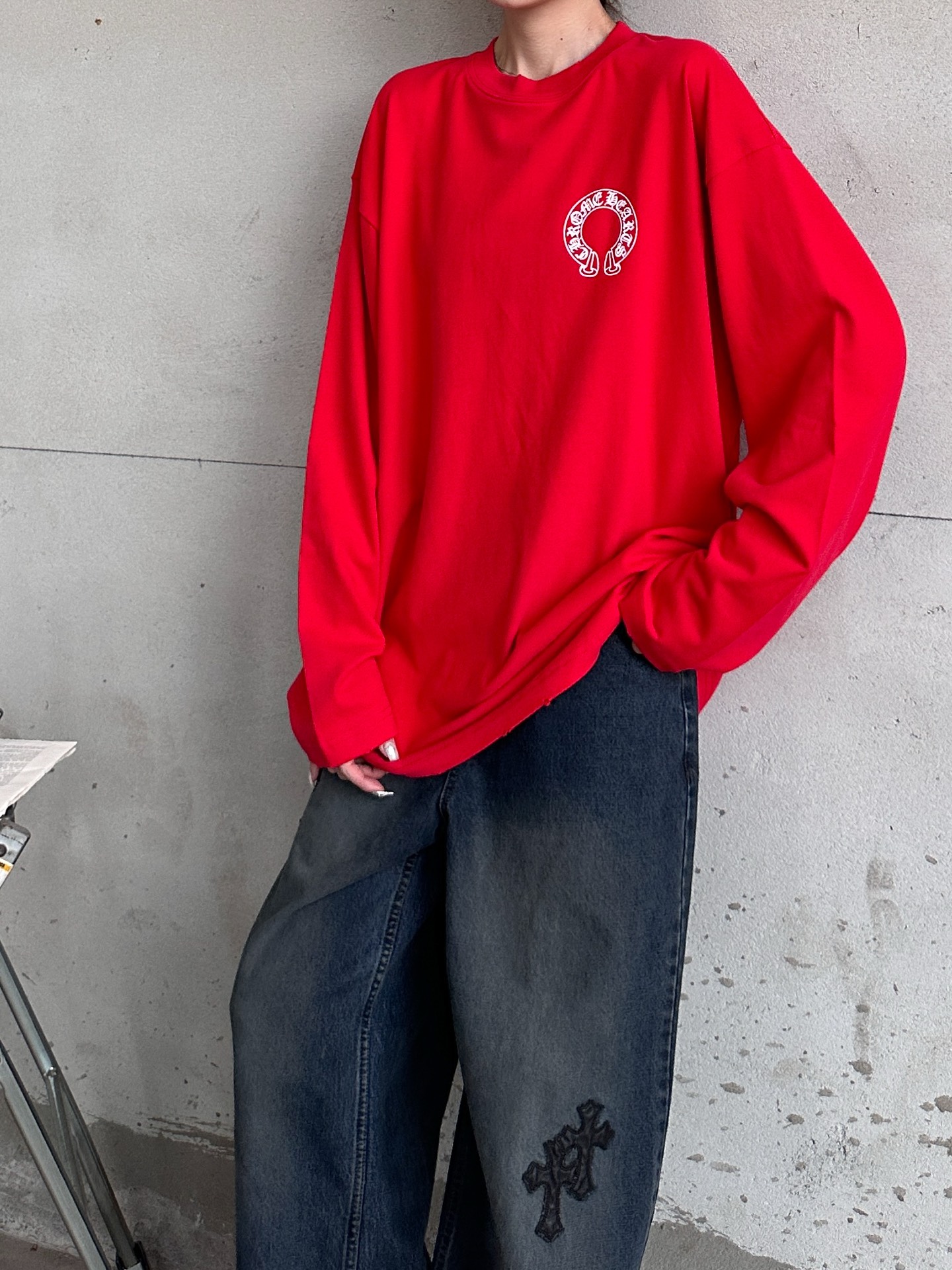 克罗心 ｜ 新款长袖t，成衣洗水吊磨工艺加多处印花，男女同款，尺码sml