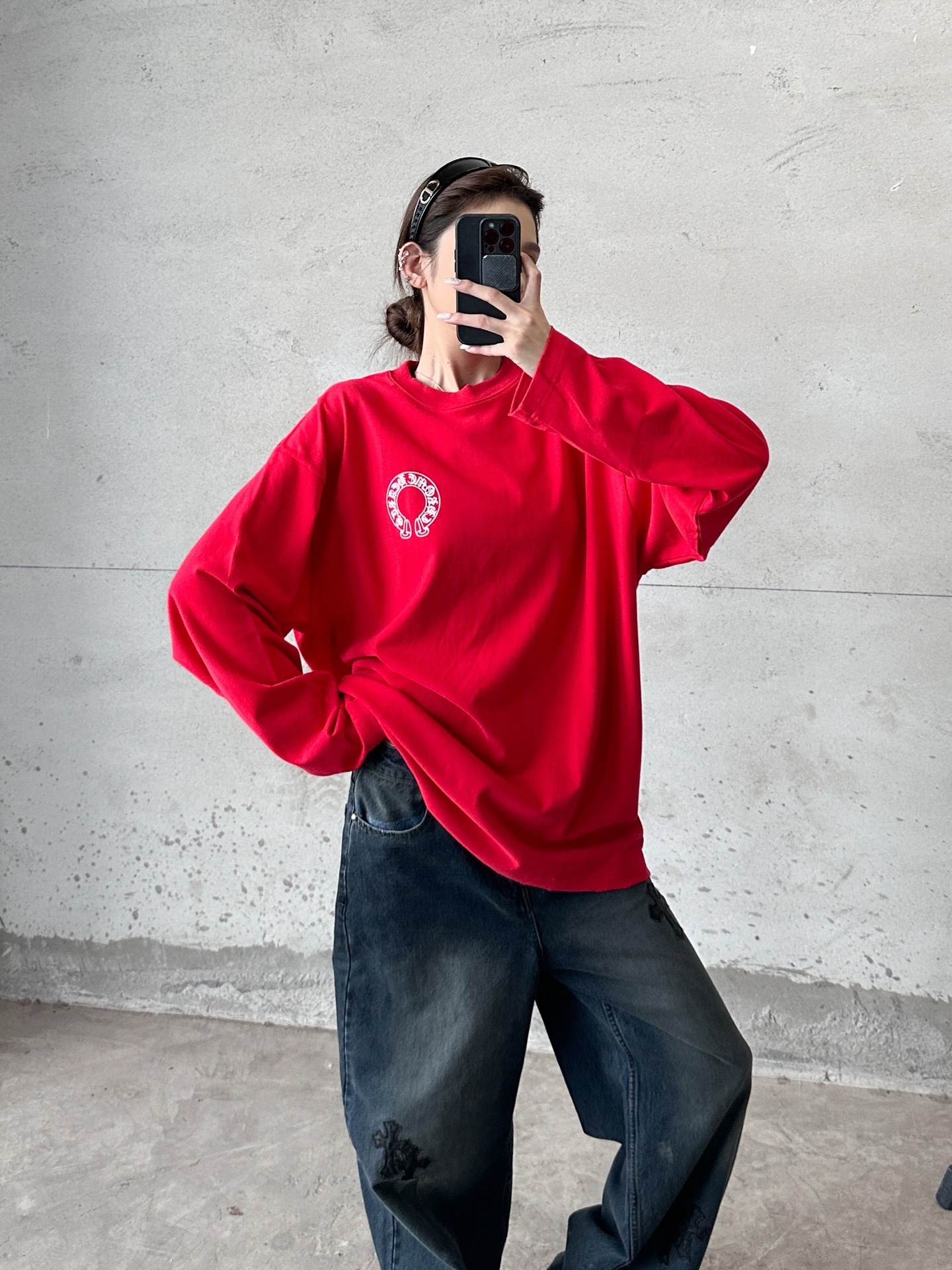 克罗心 ｜ 新款长袖t，成衣洗水吊磨工艺加多处印花，男女同款，尺码sml