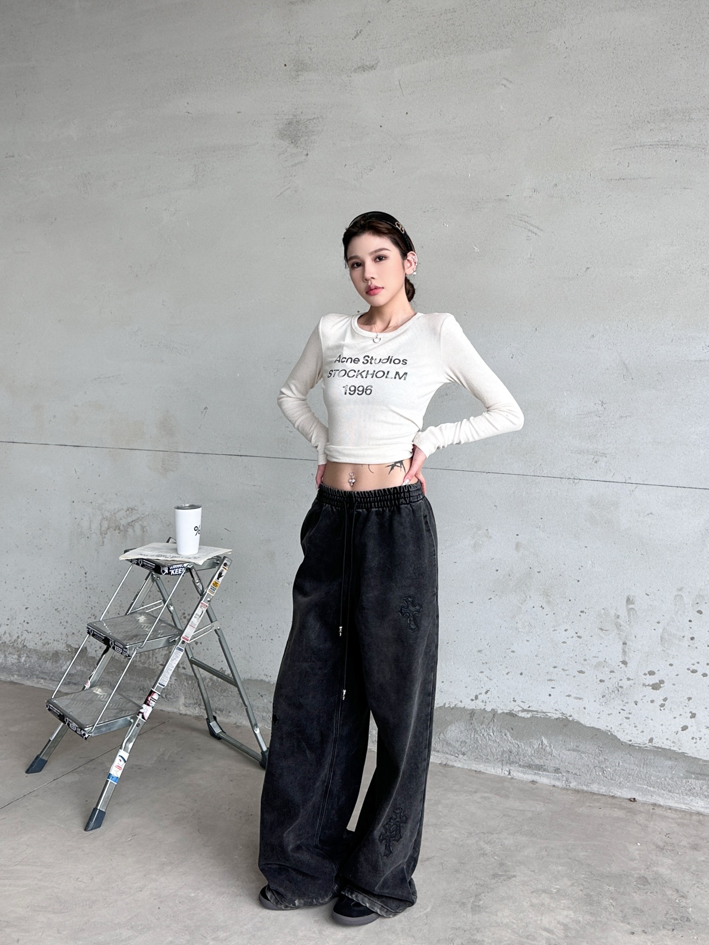 克罗心 ｜ 新款牛仔裤，成衣洗水手工刺绣十字标工艺，高密加绒牛仔面料，男女同款，尺码sml