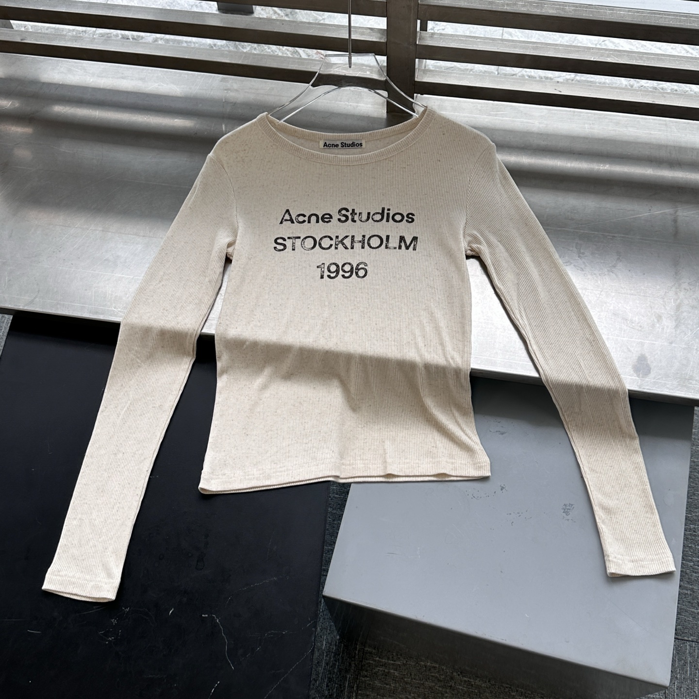 Acne ｜ 新款长袖打底，前后印花莫代尔亚麻面料，休闲时尚，尺码sml