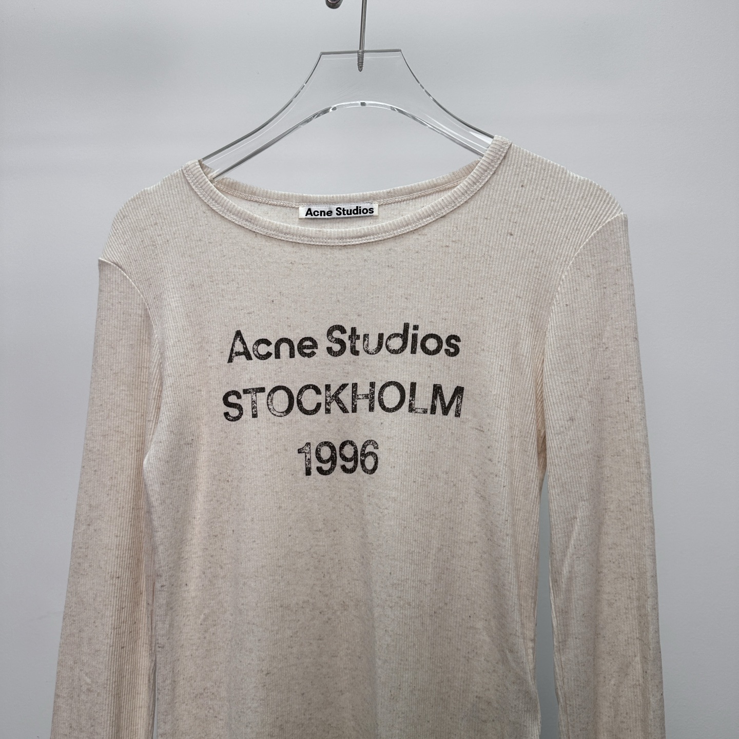 Acne ｜ 新款长袖打底，前后印花莫代尔亚麻面料，休闲时尚，尺码sml