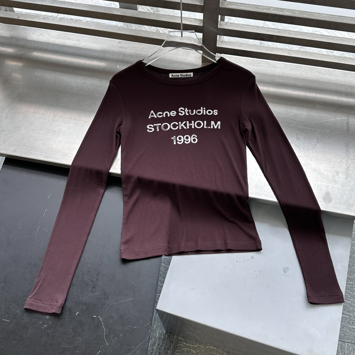 Acne ｜ 新款长袖打底，前后印花莫代尔亚麻面料，休闲时尚，尺码sml