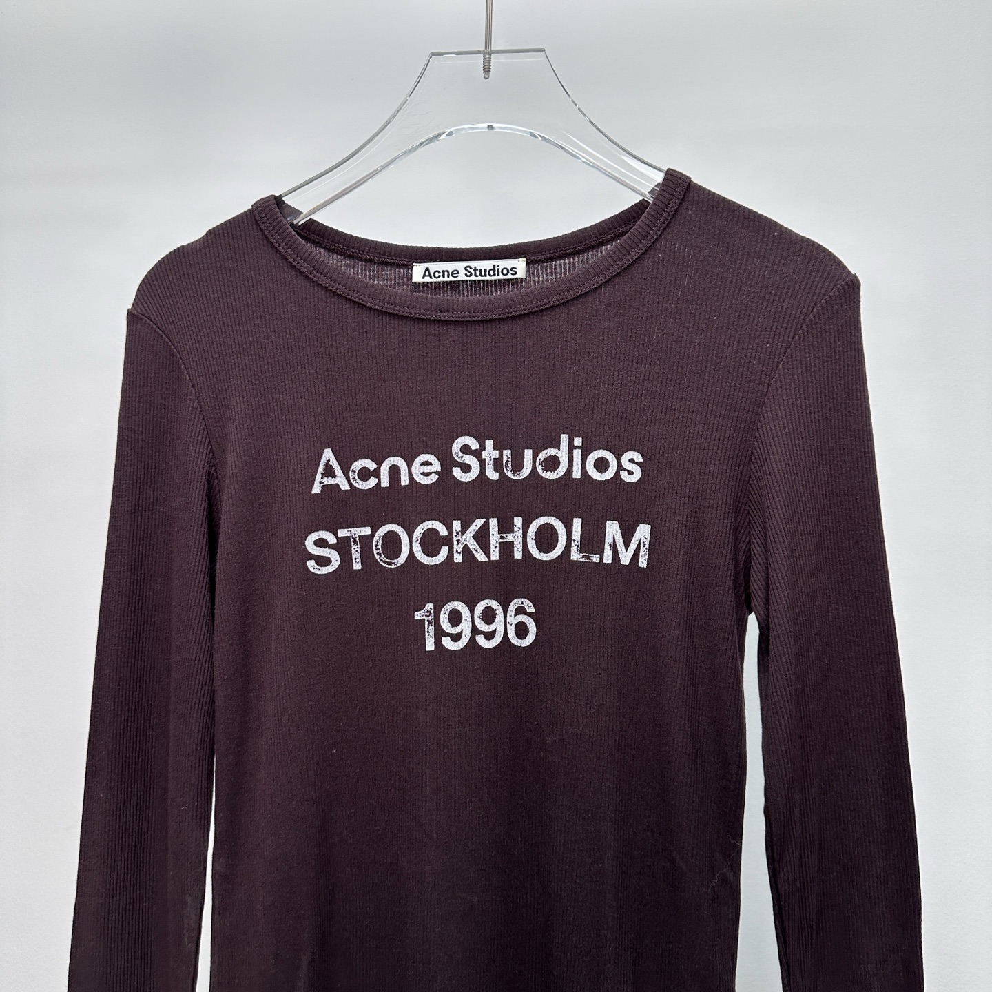 Acne ｜ 新款长袖打底，前后印花莫代尔亚麻面料，休闲时尚，尺码sml