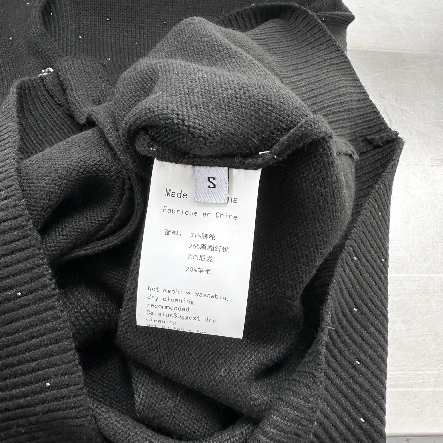 克罗心 ｜ 新款羊毛开衫，成衣烫钻工艺，羊毛混纺面料，休闲时尚，尺码sml