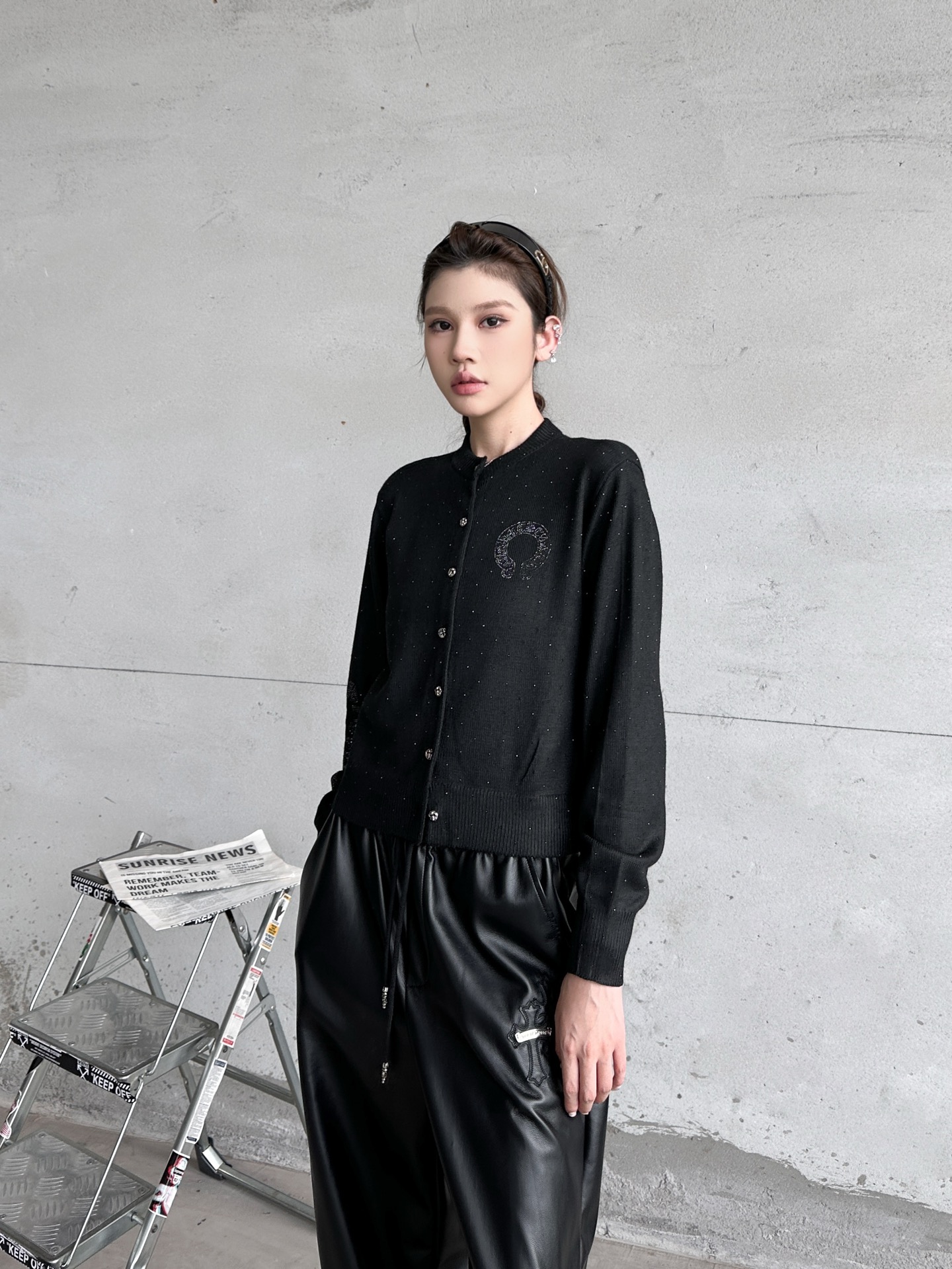 克罗心 ｜ 新款羊毛开衫，成衣烫钻工艺，羊毛混纺面料，休闲时尚，尺码sml