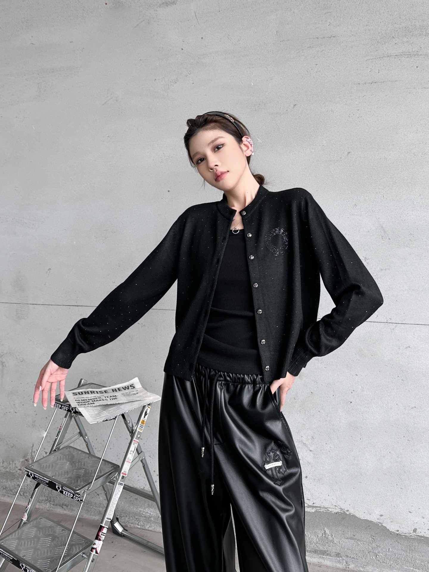 克罗心 ｜ 新款羊毛开衫，成衣烫钻工艺，羊毛混纺面料，休闲时尚，尺码sml