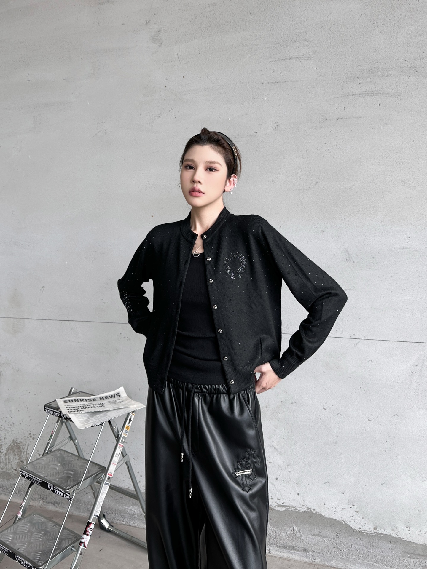 克罗心 ｜ 新款羊毛开衫，成衣烫钻工艺，羊毛混纺面料，休闲时尚，尺码sml