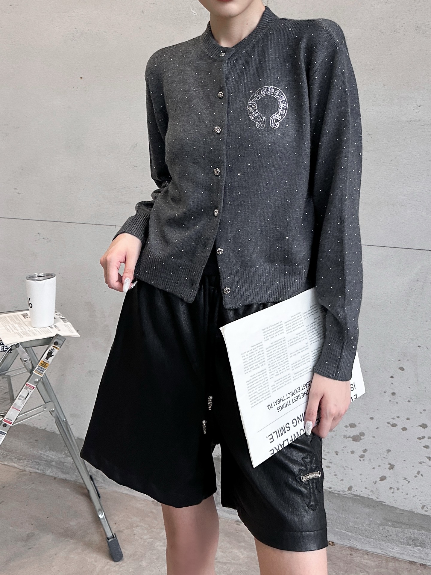 克罗心 ｜ 新款羊毛开衫，成衣烫钻工艺，羊毛混纺面料，休闲时尚，尺码sml