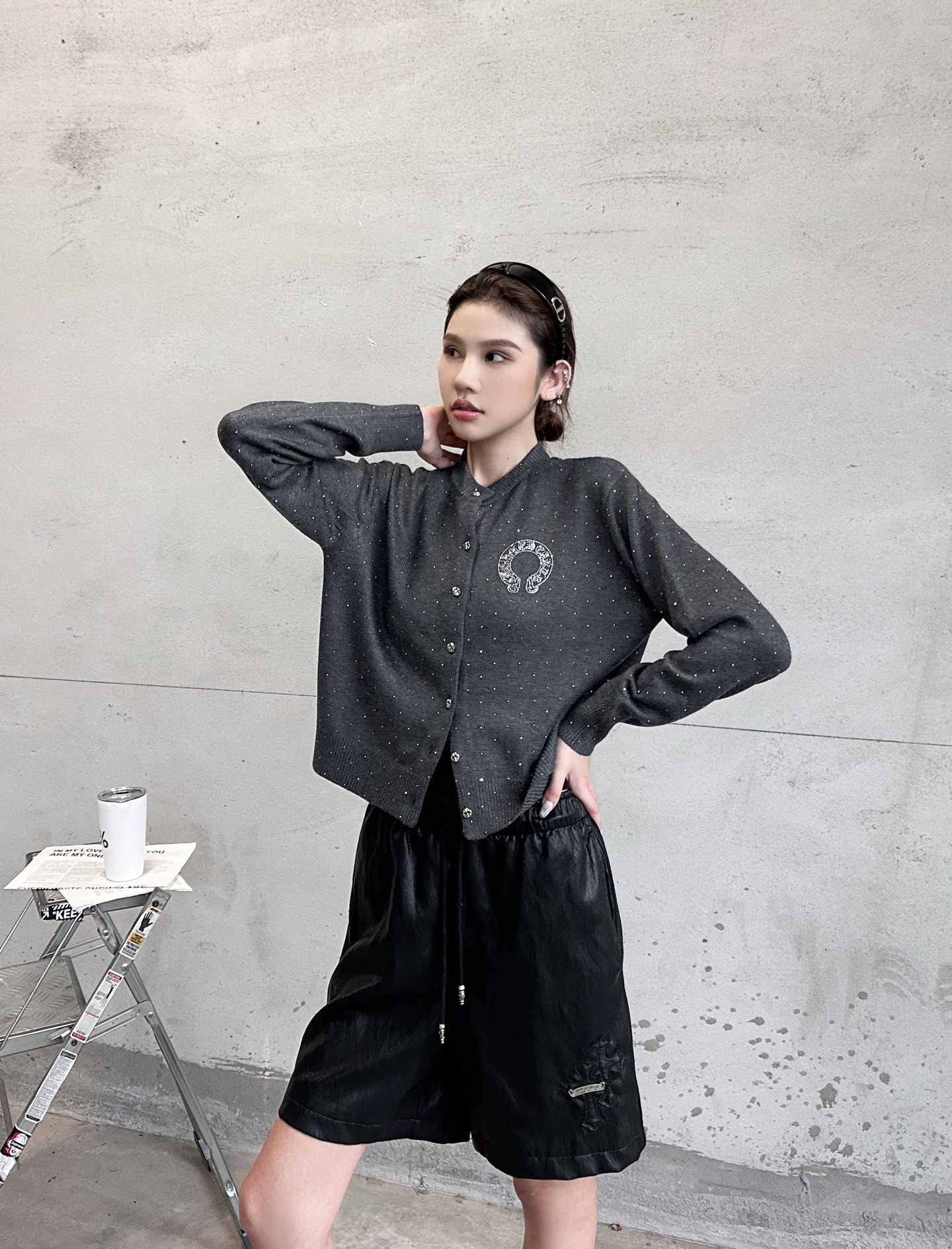 克罗心 ｜ 新款羊毛开衫，成衣烫钻工艺，羊毛混纺面料，休闲时尚，尺码sml