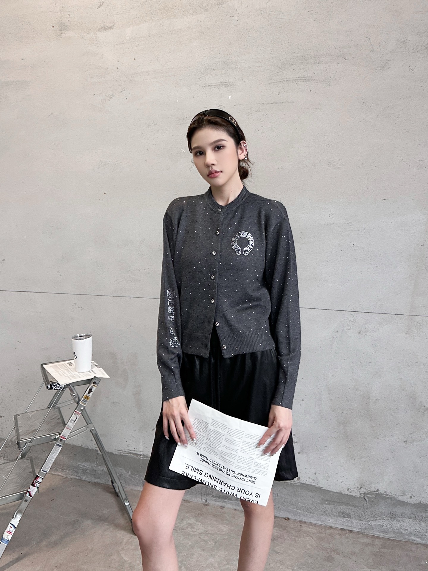 克罗心 ｜ 新款羊毛开衫，成衣烫钻工艺，羊毛混纺面料，休闲时尚，尺码sml