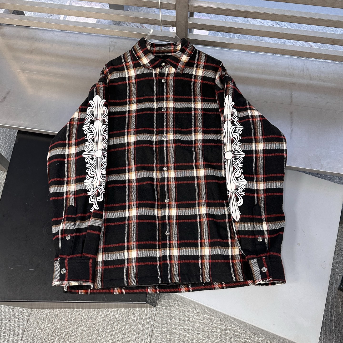 克罗心 ｜ 新款棉衬衣，成衣洗水印花工艺，休闲时尚全棉格子面料，男女同款，尺码sml